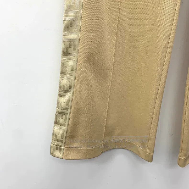 Fendi Fendi Beige side logo jacquard cotton drawstring casual st Size 24" / US 00 / IT 34 - 5 Thumbnail