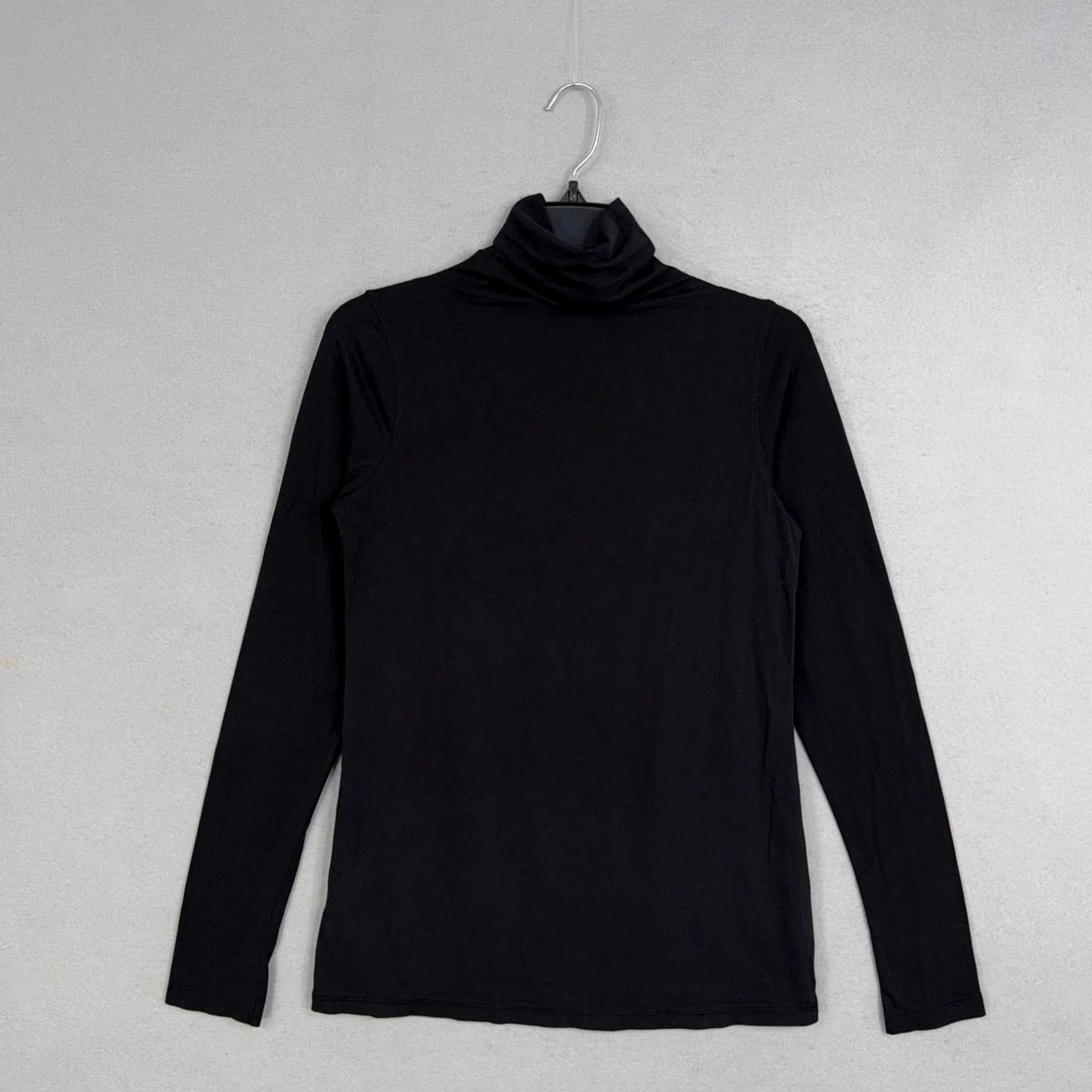 Vince Vince Shirt Womens Medium Black Pima Cotton Turtleneck Long Sleeve Stretch Top Capsule Size M / US 6-8 / IT 42-44 - 2 Thumbnail