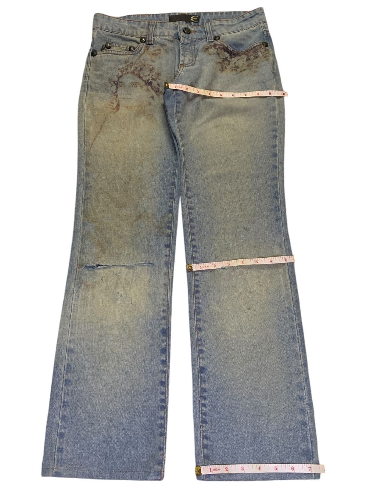 Roberto Cavalli Vintage Just Cavalli "Mary Mother Jesus" Artisanal Jeans Size 30" / US 8 / IT 44 - 14 Thumbnail