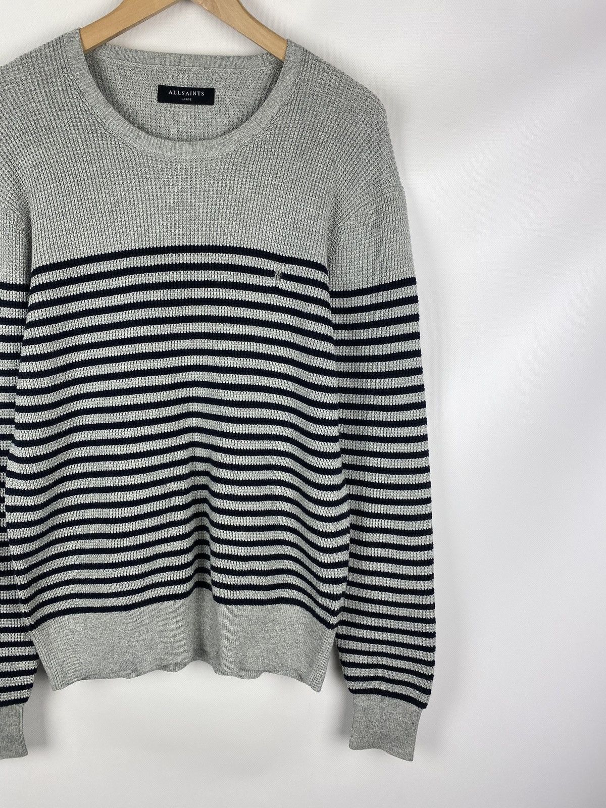 Allsaints × Japanese Brand Allsaints Trias Breton Crew Neck striped sweater pullover Size US L / EU 52-54 / 3 - 3 Thumbnail