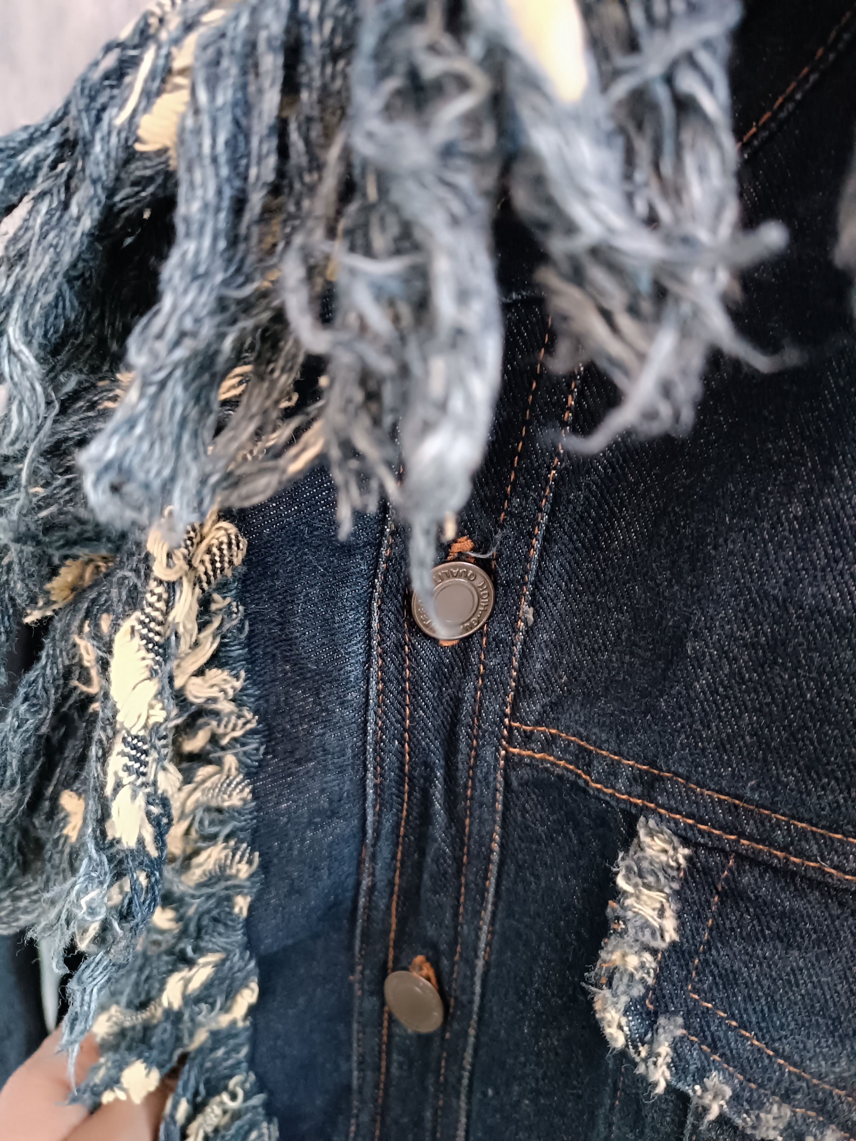 Japanese Brand × Vintage PETIT A PETIT DISTRESSED DENIM RIP FRINGE Size US M / EU 48-50 / 2 - 6 Thumbnail
