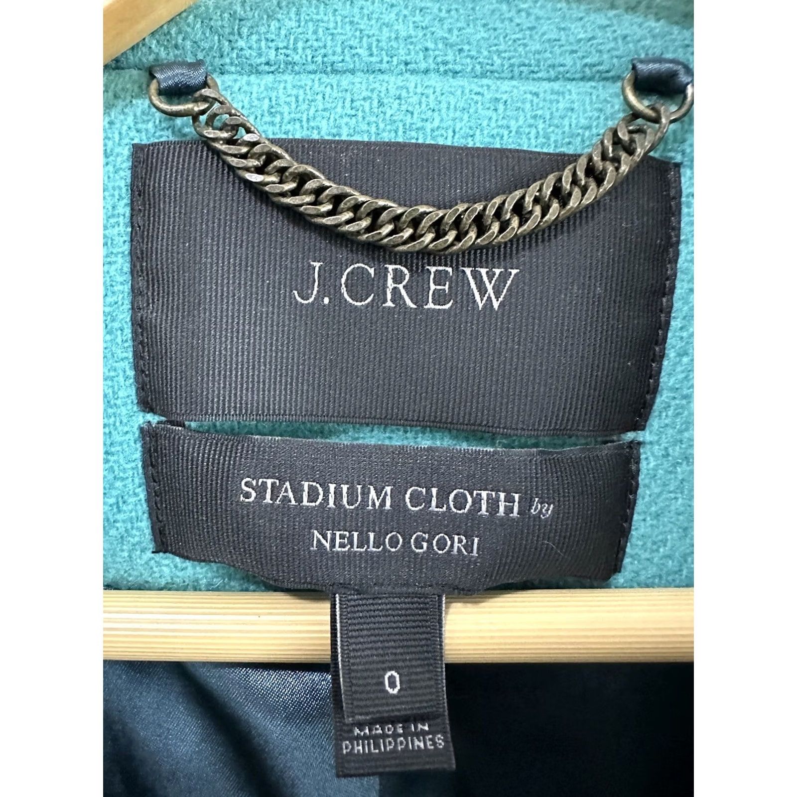J.Crew J. Crew Stadium Cloth Teal Nello Gori Wool Pea Coat Gold Buttons Size 0 Women's Coat Teal Pea Coat 0 Womens Size XS / US 0-2 / IT 36-38 - 3 Thumbnail