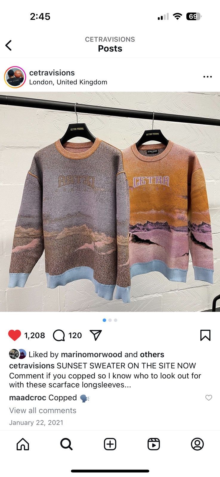 Marino Morwood Cetra Visions by Marino Morwood Sunset Knit Sweater Size US M / EU 48-50 / 2 - 6 Thumbnail