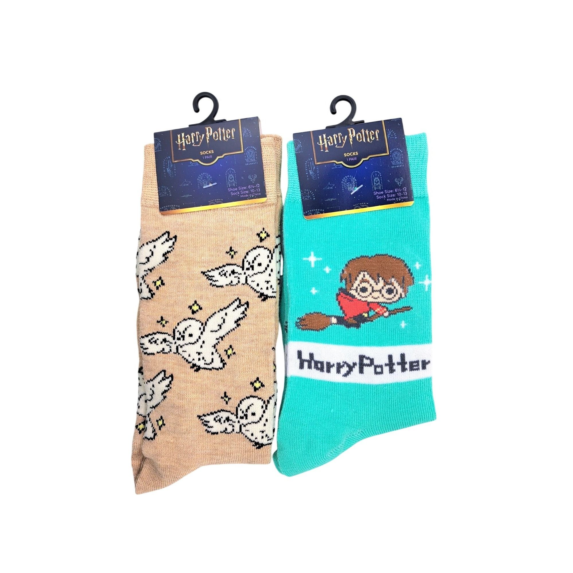Warner Bros Harry Potter Socks 2 Pairs Hedwig Broomstick Wizard Hogwarts Size ONE SIZE - 1 Thumbnail