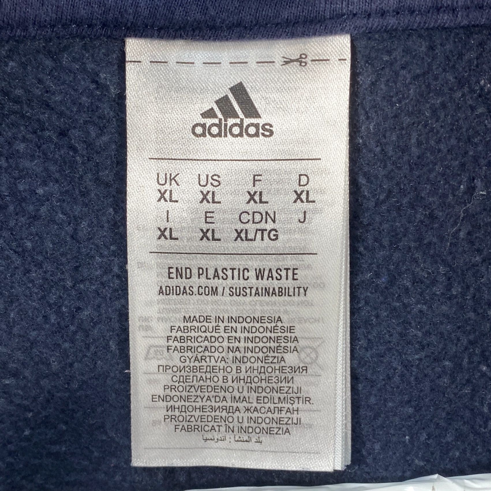 Adidas VINTAGE ADIDAS 1/4 Quarter Zip Hooded Hoodie Blue White Gray Sweatshirt w/Pockets Mens XL Size US XL / EU 56 / 4 - 7 Thumbnail