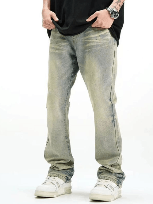 Japanese Brand × Jean American men's washed distressed loose straight jeans Size US 32 / EU 48 - 3 Thumbnail