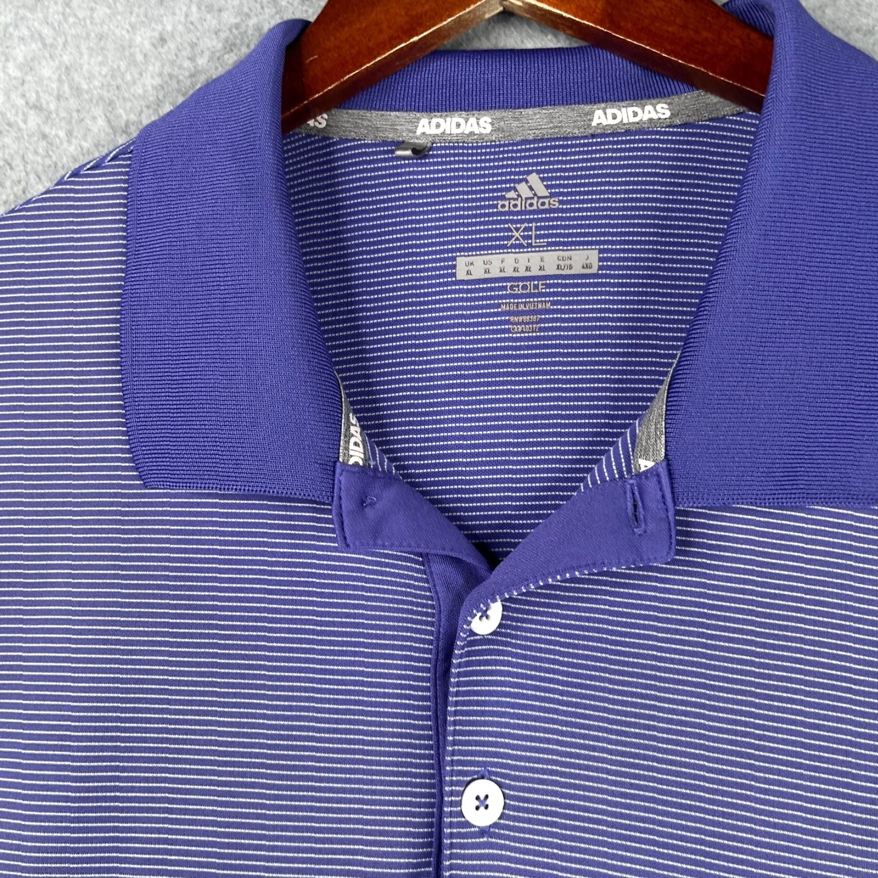 Adidas Adidas Golf Polo Shirt Mens XL Purple Striped Stretch Casual Polo Shirt Size US XL / EU 56 / 4 - 4 Thumbnail