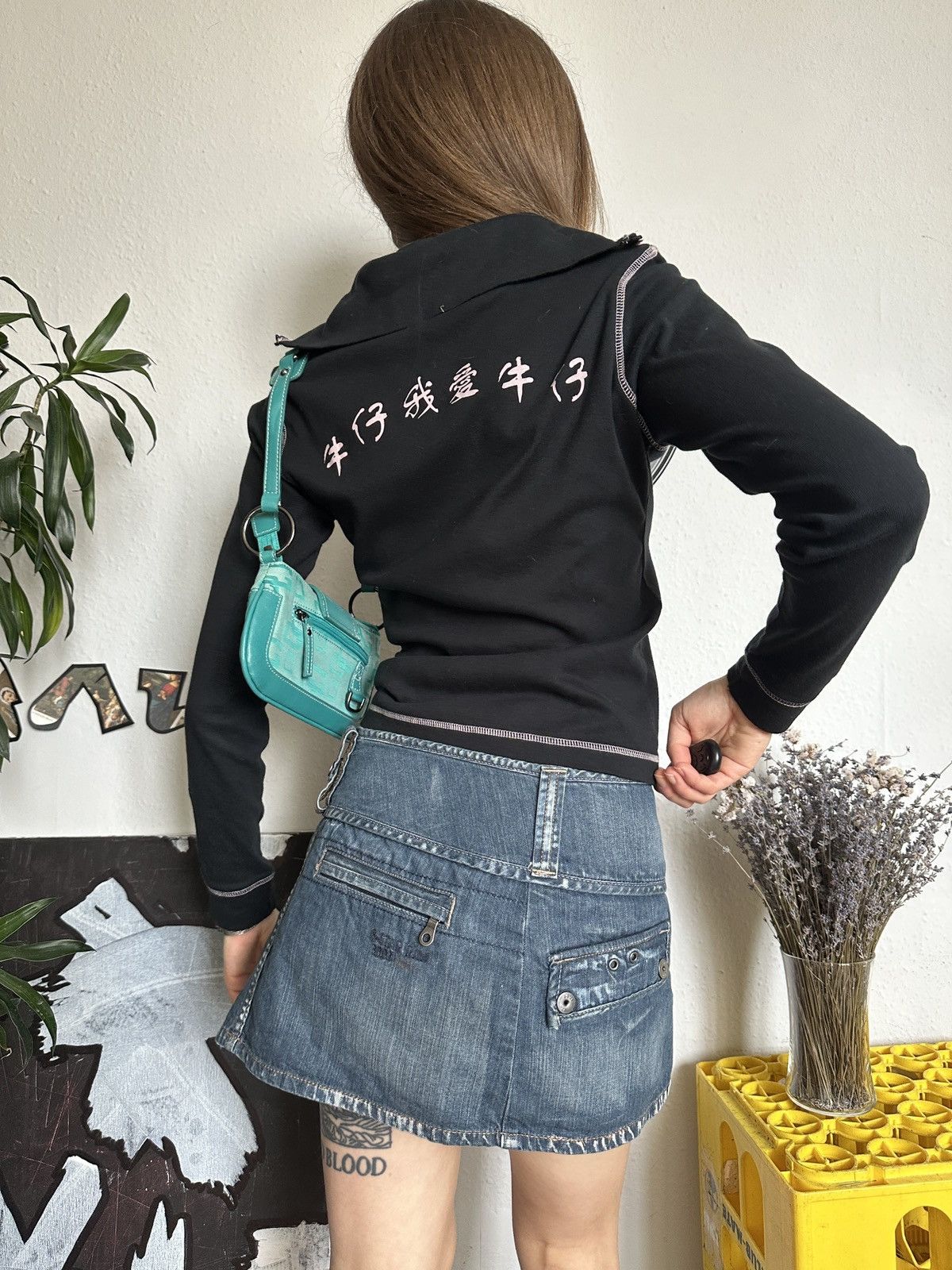 Japanese Brand × Vintage Sporty Zip Contrast Stitch Hieroglyphics Tracksuit Pullover Size S / US 4 / IT 40 - 3 Thumbnail