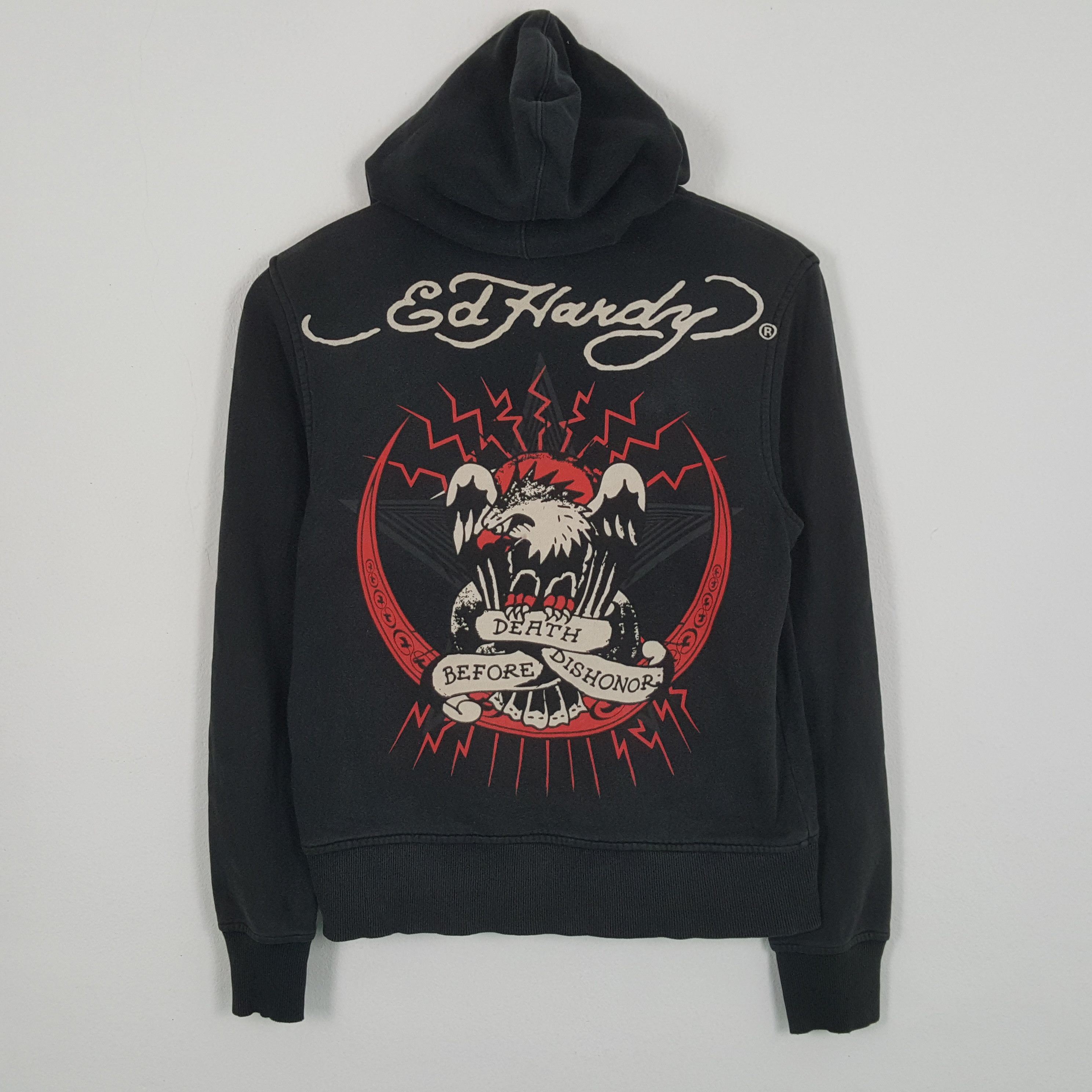 Christian Audigier × Ed Hardy × Vintage ED HARDY Rare Design Punk Rock Style Zipper Hoodies Size US S / EU 44-46 / 1 - 1 Thumbnail