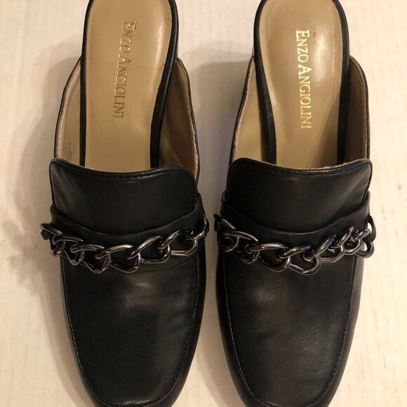 Other ENZO ANGIOLINI WOMEN'S NEW BLACK LEATHER MULES SIZE: 6M Size US 6 / IT 36 - 1 Thumbnail