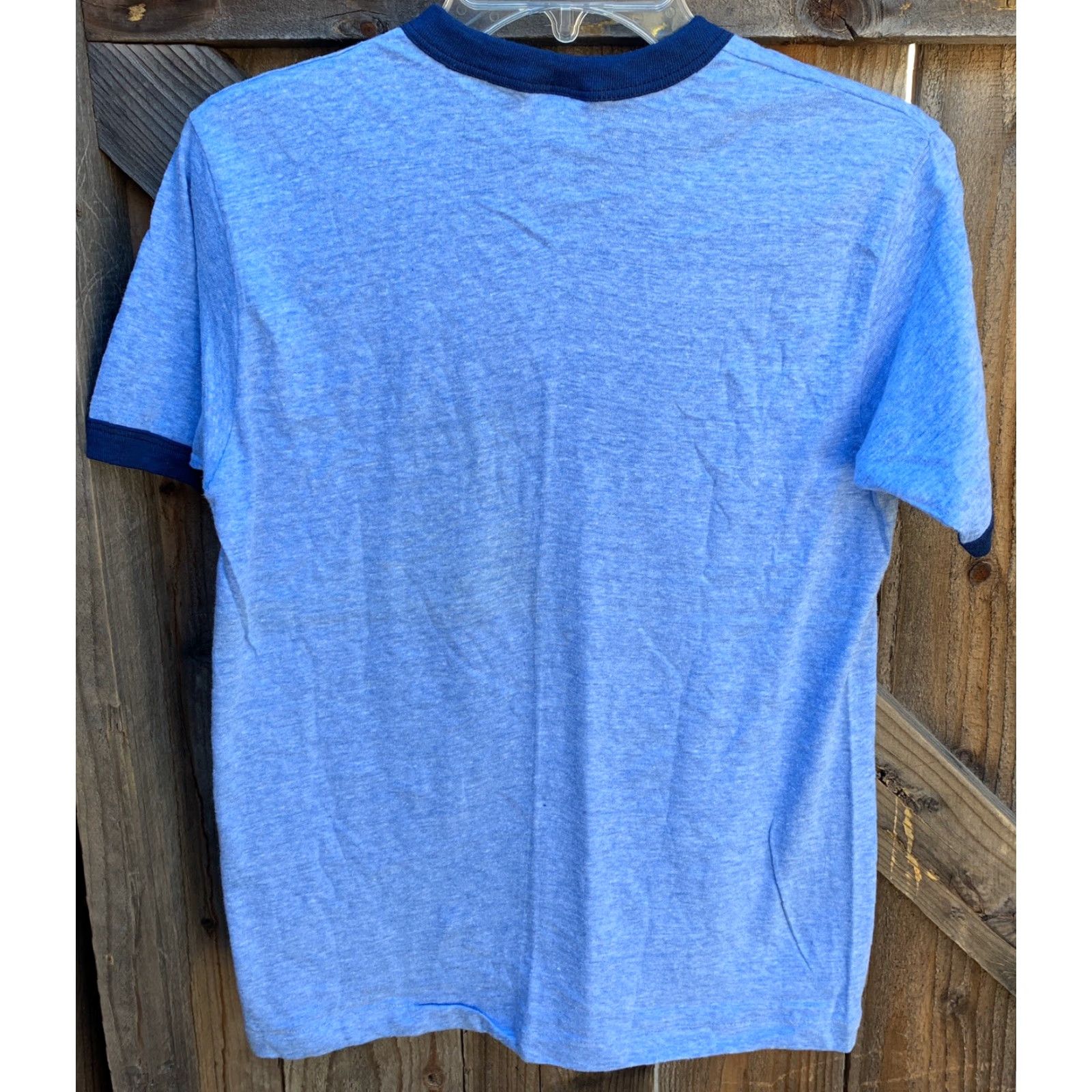 Hanes VINTAGE Heifer Project International Ringer T Shirt M Men Blue 1980s Hanes Poly/Cotton Graphic Tee Size US M / EU 48-50 / 2 - 7 Thumbnail