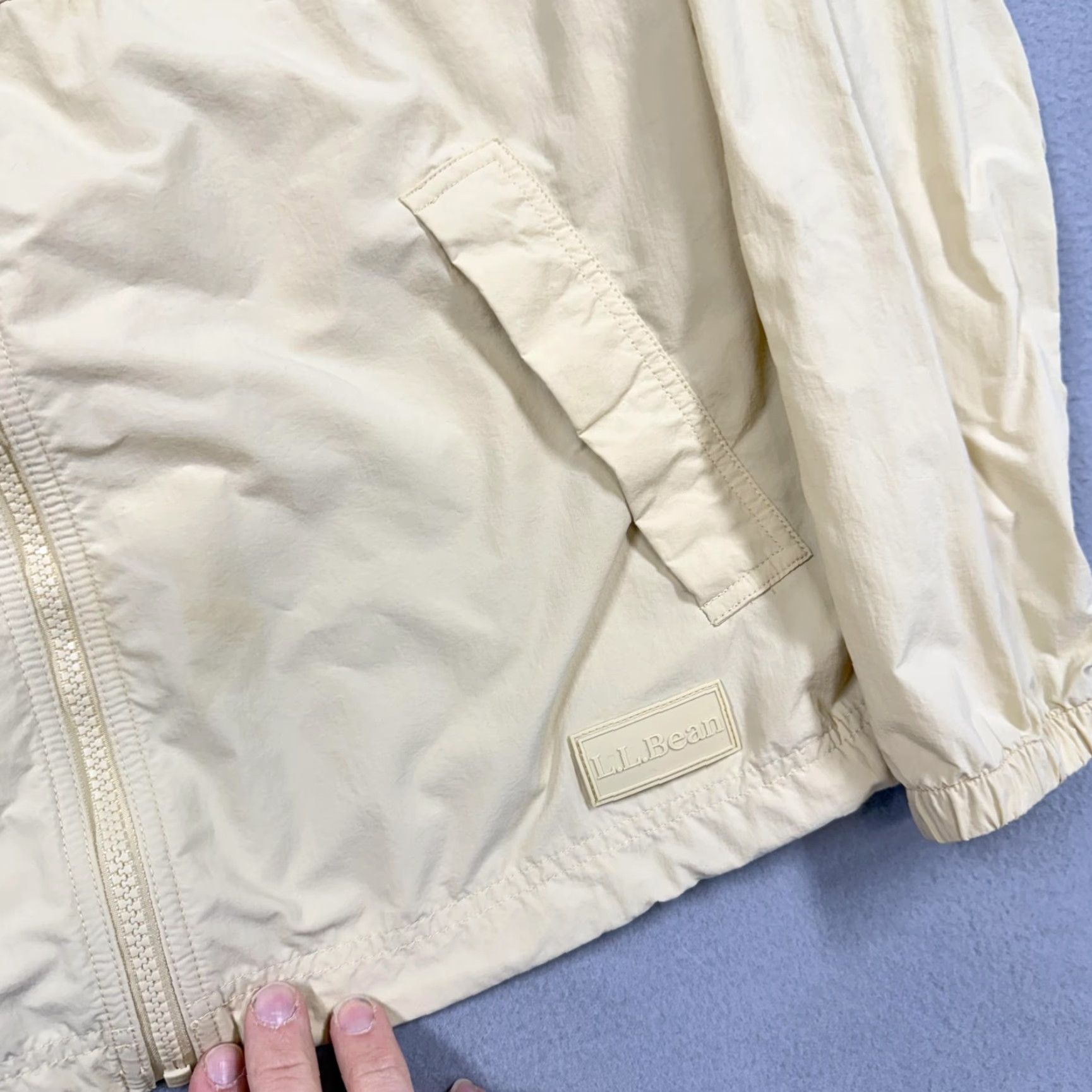 Vintage L.L. Bean Jacket Mens Large White Hooded Nylon Windbreaker Full Zip Lightweight Jacket Size US L / EU 52-54 / 3 - 3 Thumbnail