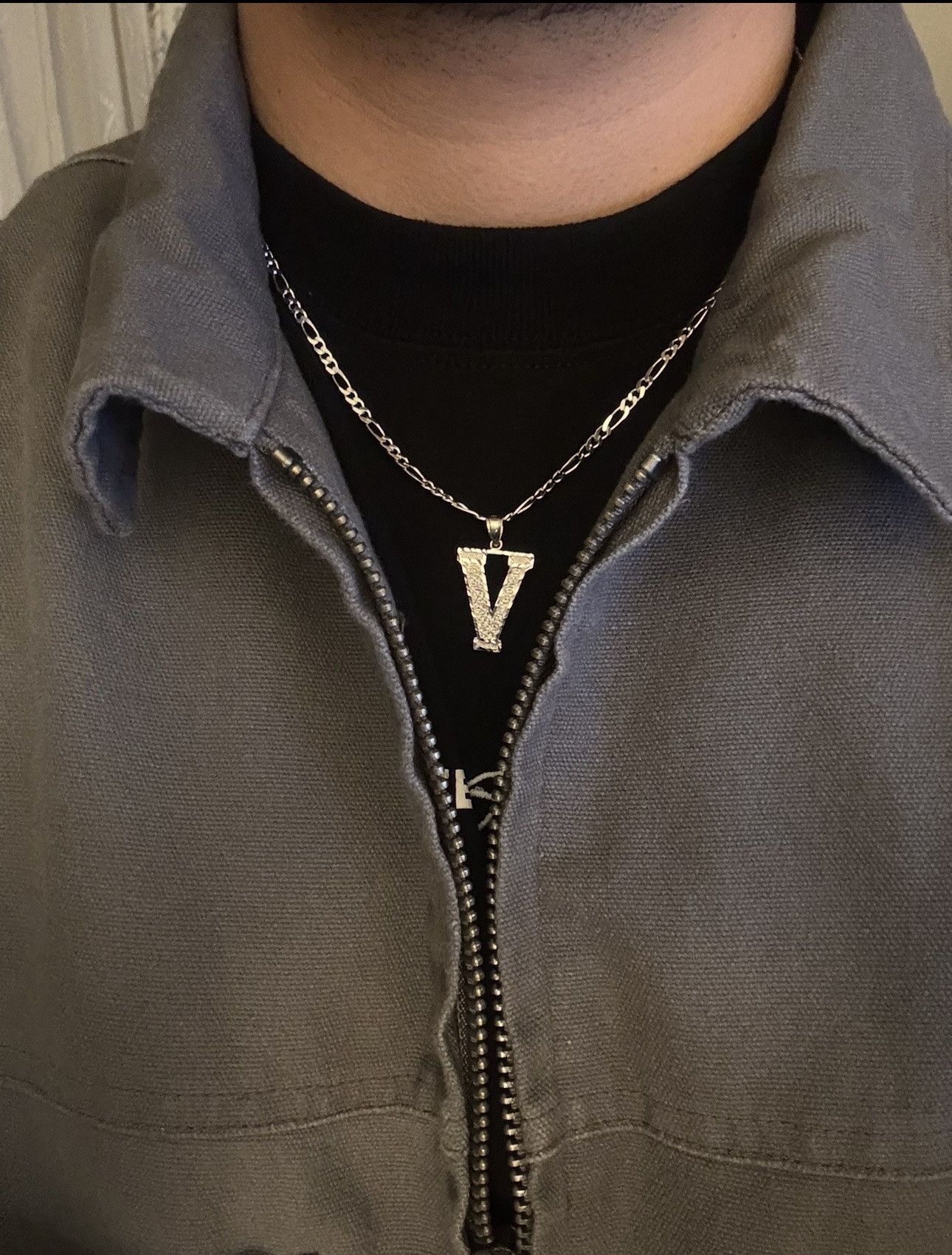 Other 925. SOLID Sterling Silver Initial “V” pendant Diamond Cut Size ONE SIZE - 6 Thumbnail