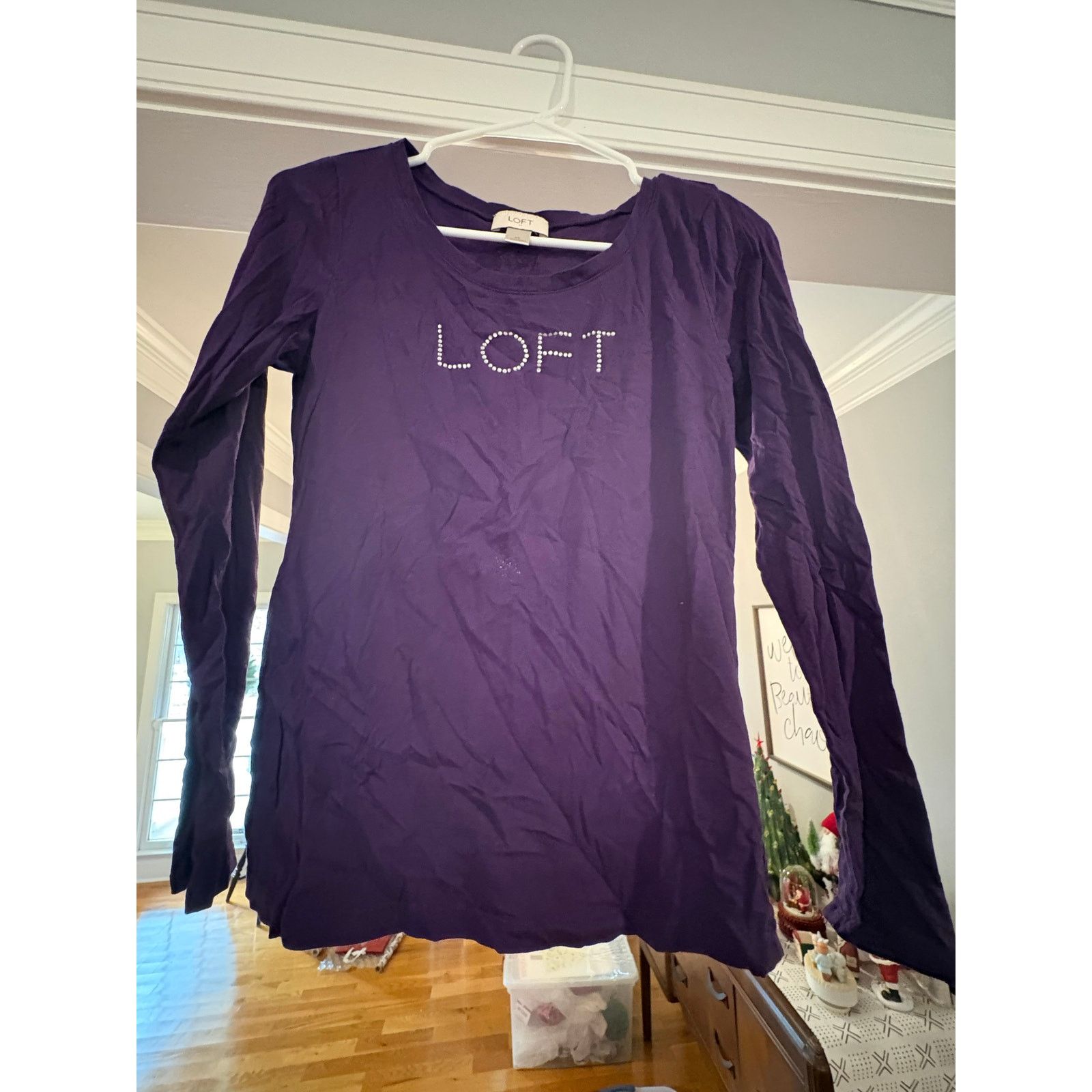 Loft LOFT Ann Taylor Women’s XS Purple Long Sleeve T-Shirt Size XS / US 0-2 / IT 36-38 - 2 Thumbnail