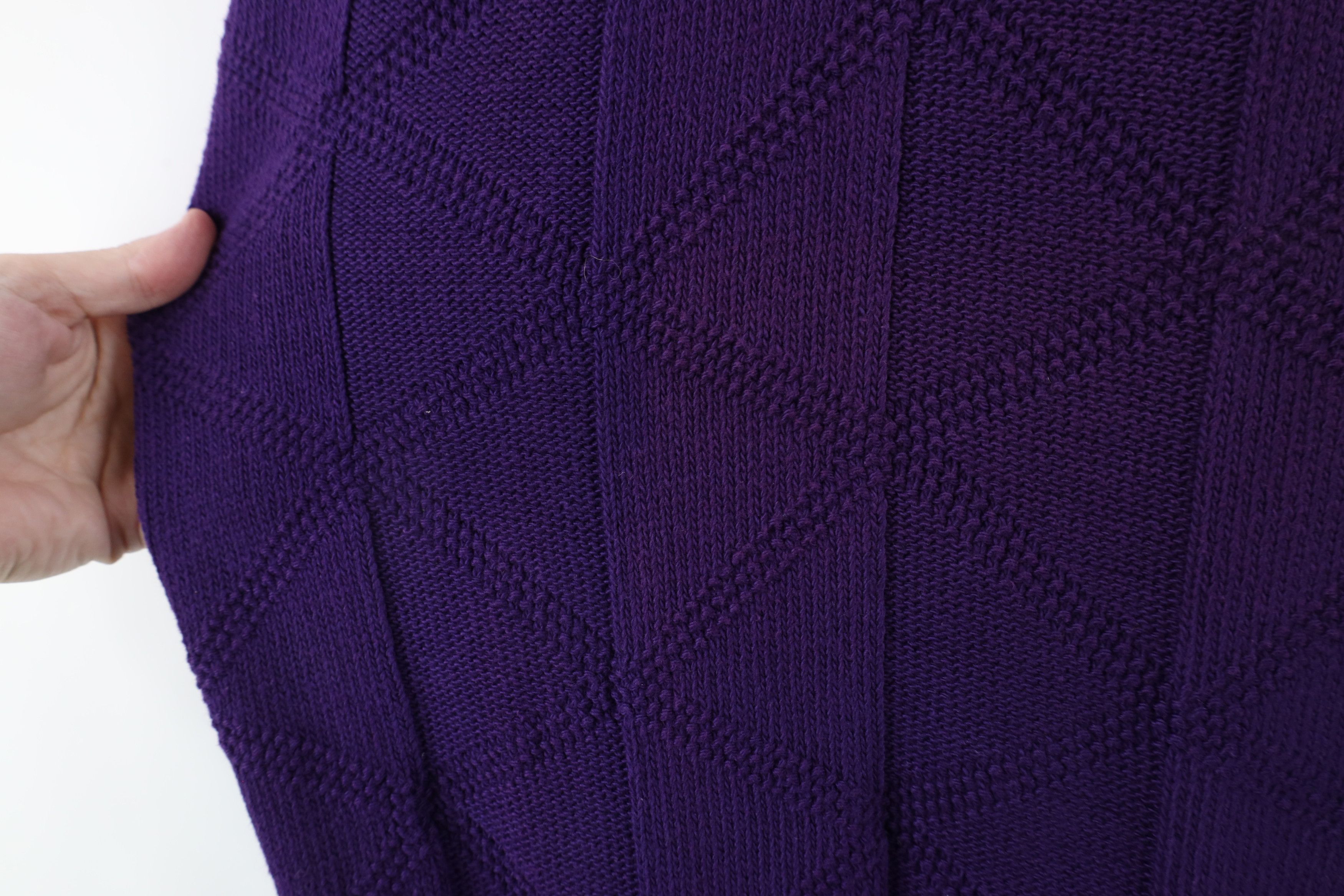 Vintage Vintage 90s Streetwear Faded Ribbed Knit Sweater Purple USA Size US XL / EU 56 / 4 - 6 Thumbnail