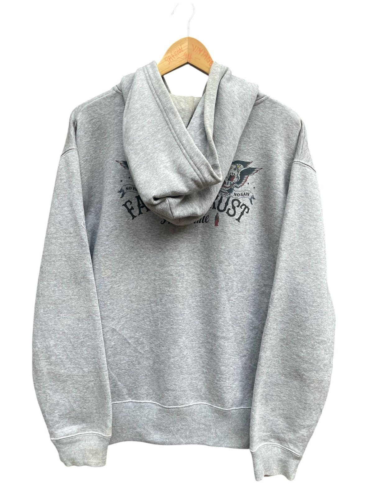 Vintage La Chouette 'No Pain No Gain' Skull Hoodie - Made in Japan Size US M / EU 48-50 / 2 - 2 Thumbnail
