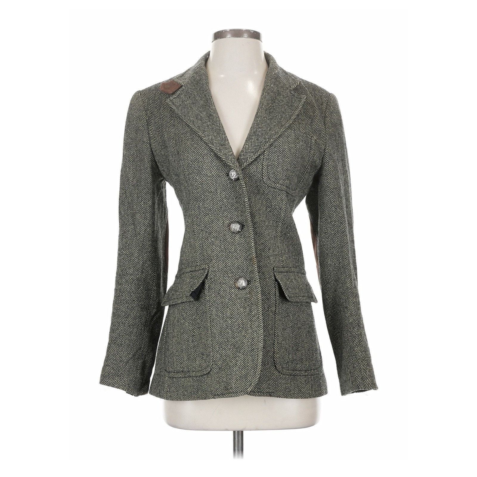 Lauren Ralph Lauren Ralph Lauren Brown Tweed Wool Herringbone Elbow Patch 4 Size S / US 4 / IT 40 - 2 Thumbnail