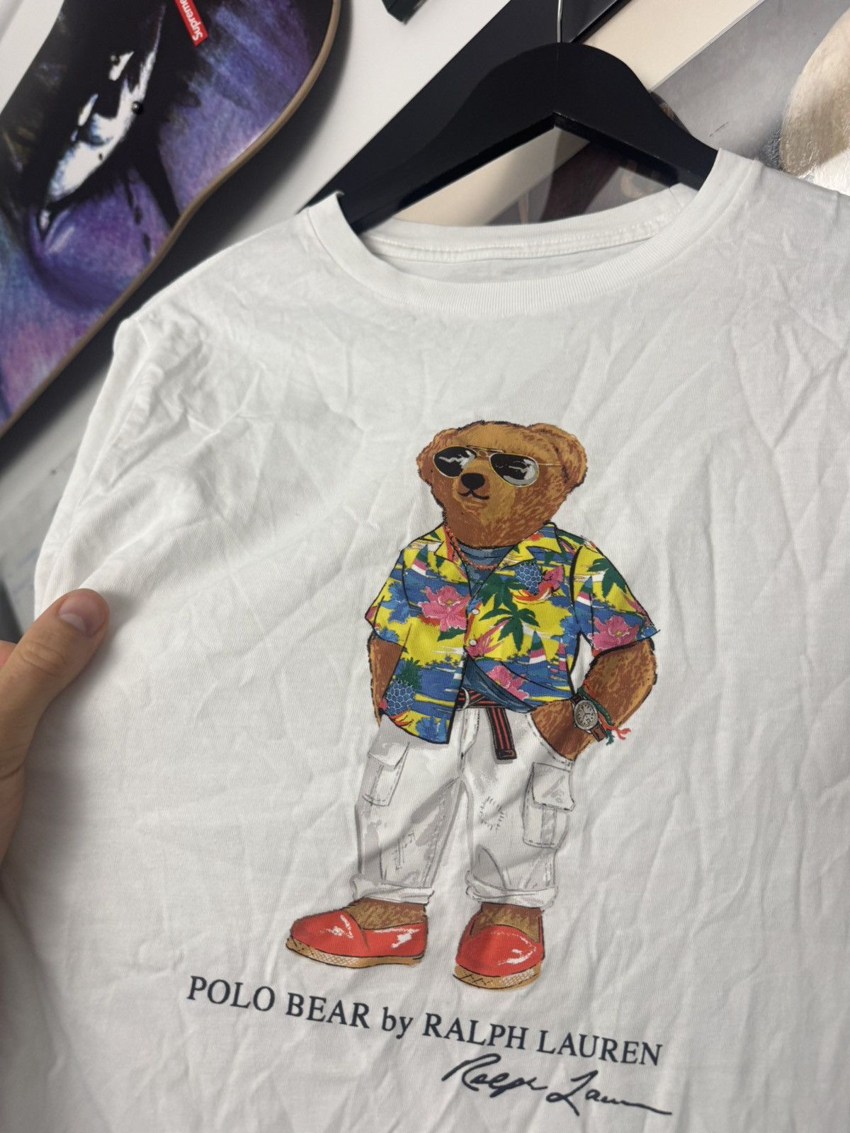Polo Ralph Lauren Polo Ralph Lauren Bear Print Tee Rare Casual Summer White Size US S / EU 44-46 / 1 - 2 Thumbnail