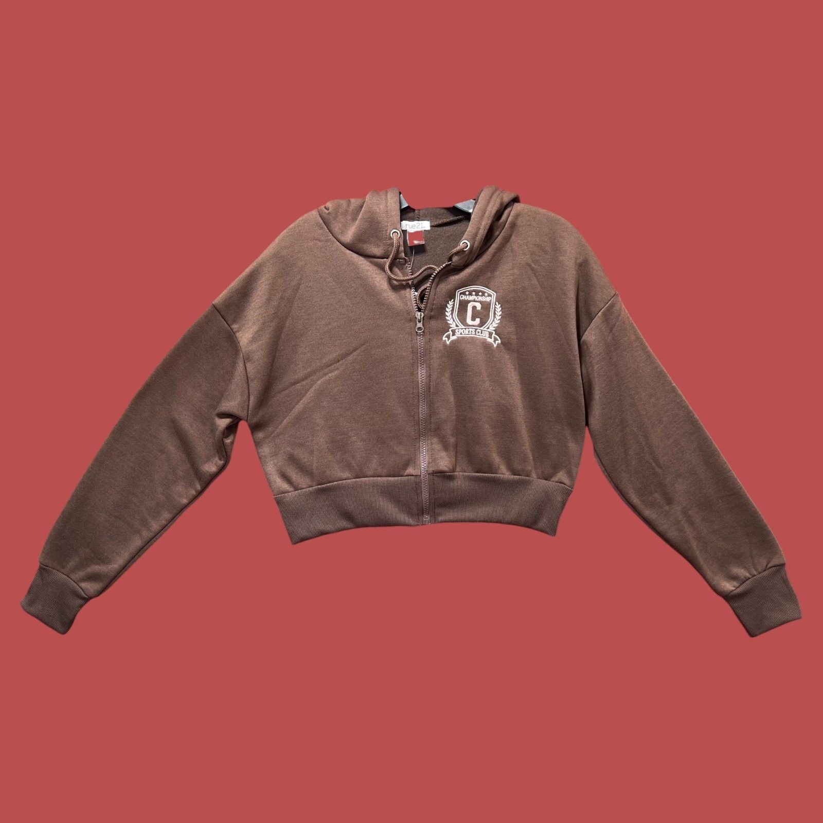 rue21 Rue 21 - Women's Long Sleeve Hooded Sweatshirt - Brown - Med Size M / US 6-8 / IT 42-44 - 1 Thumbnail