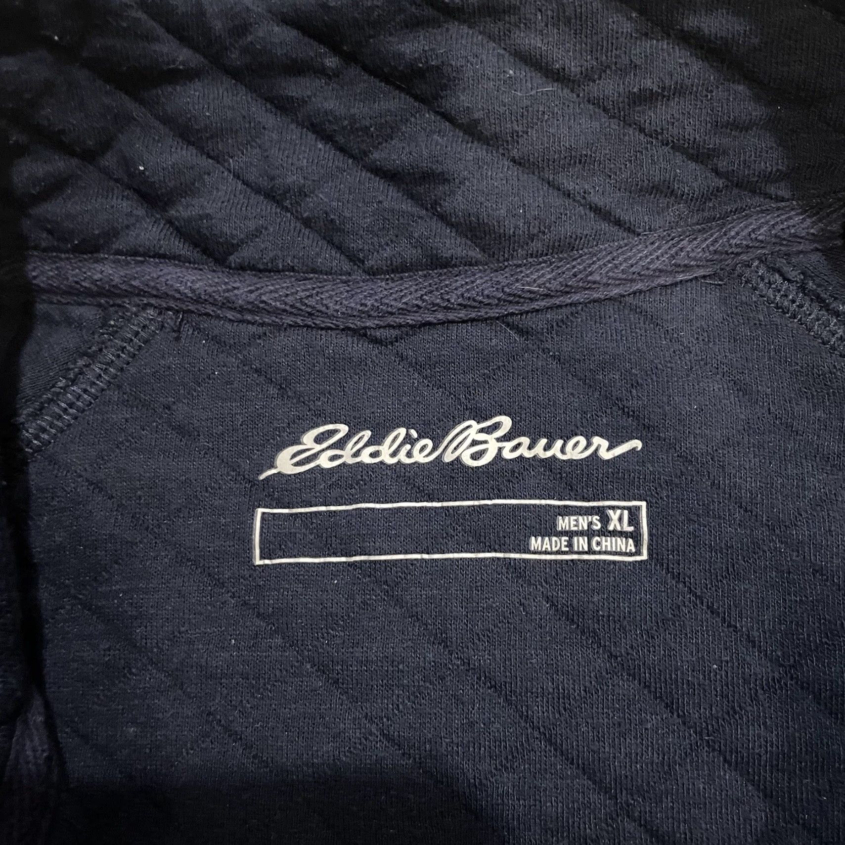 Eddie Bauer Eddie Bauer Quilted Henley Snap Button Pullover Sweater Blue XL Mens Size US XL / EU 56 / 4 - 6 Thumbnail