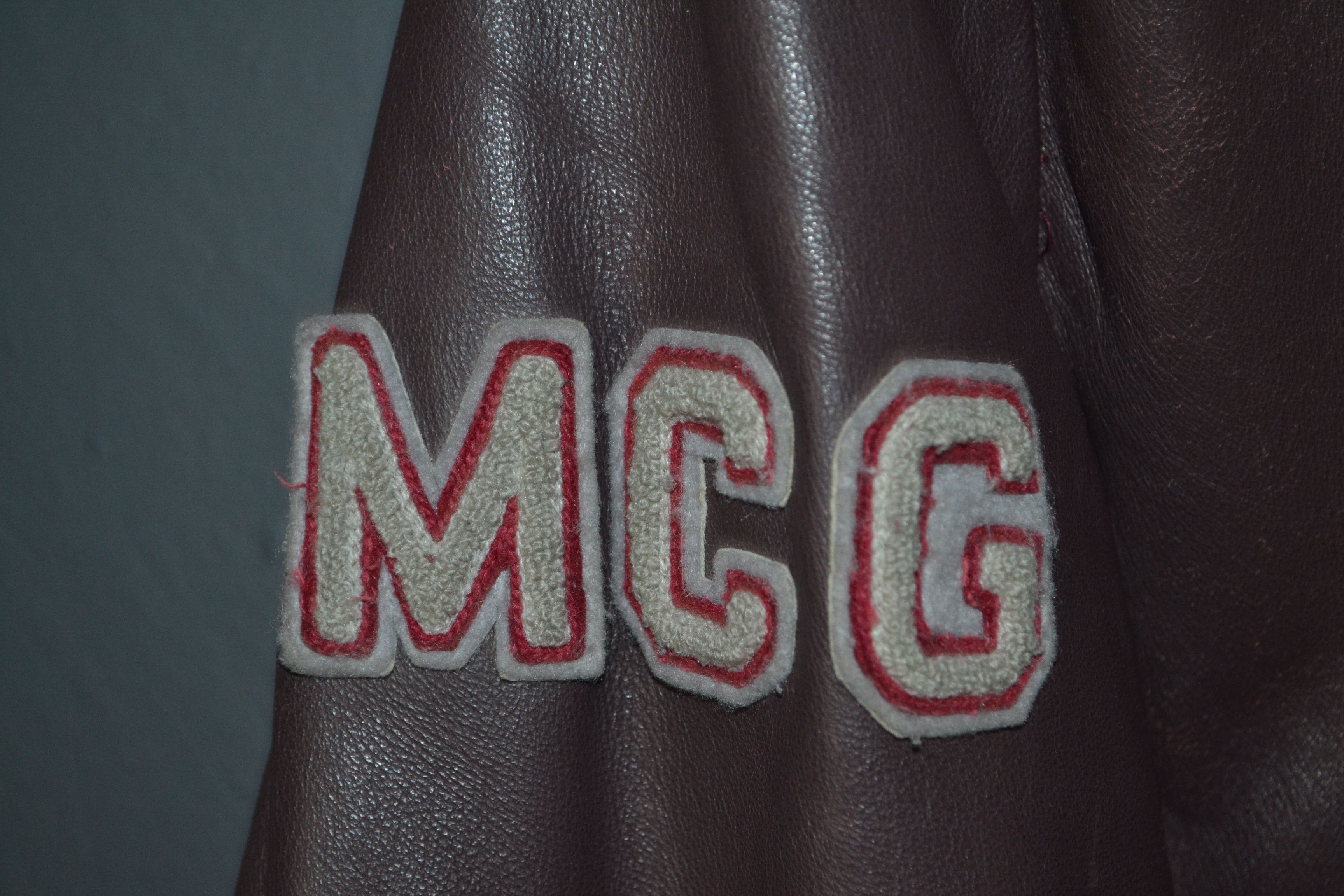 Vintage University of Ottawa Burgundy Engineering Leather Jacket 44 Size US L / EU 52-54 / 3 - 5 Thumbnail