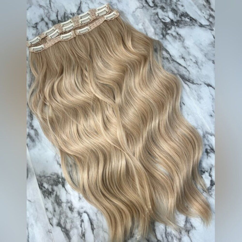 Other 20 IN VOLUMIZING WEFT CLIP IN SET LIGHT BLONDE CURLY WAVE H Size ONE SIZE - 1 Thumbnail