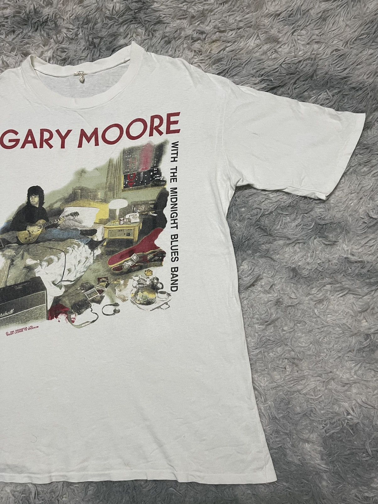 Band Tees 1990 GARY MOORE WITH THE MIDNIGHT BLUES BAND T SHIRT Size US L / EU 52-54 / 3 - 4 Thumbnail