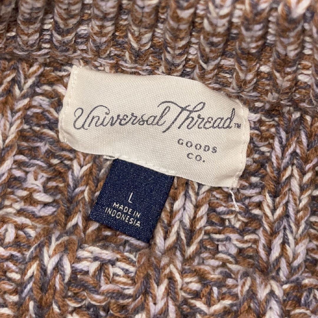 Target Basics Universal Thread Brown Chunky Knit Cropped Pullover Sweater Size L / US 10 / IT 46 - 3 Thumbnail