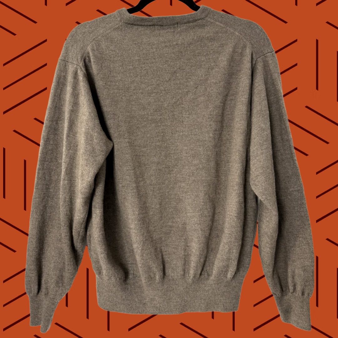 Peter Millar Peter Millar Merino Wool Blend Sweater Brown Solid Knit Men XL V-Neck Pullover Long Sleeve Size US XL / EU 56 / 4 - 1 Thumbnail