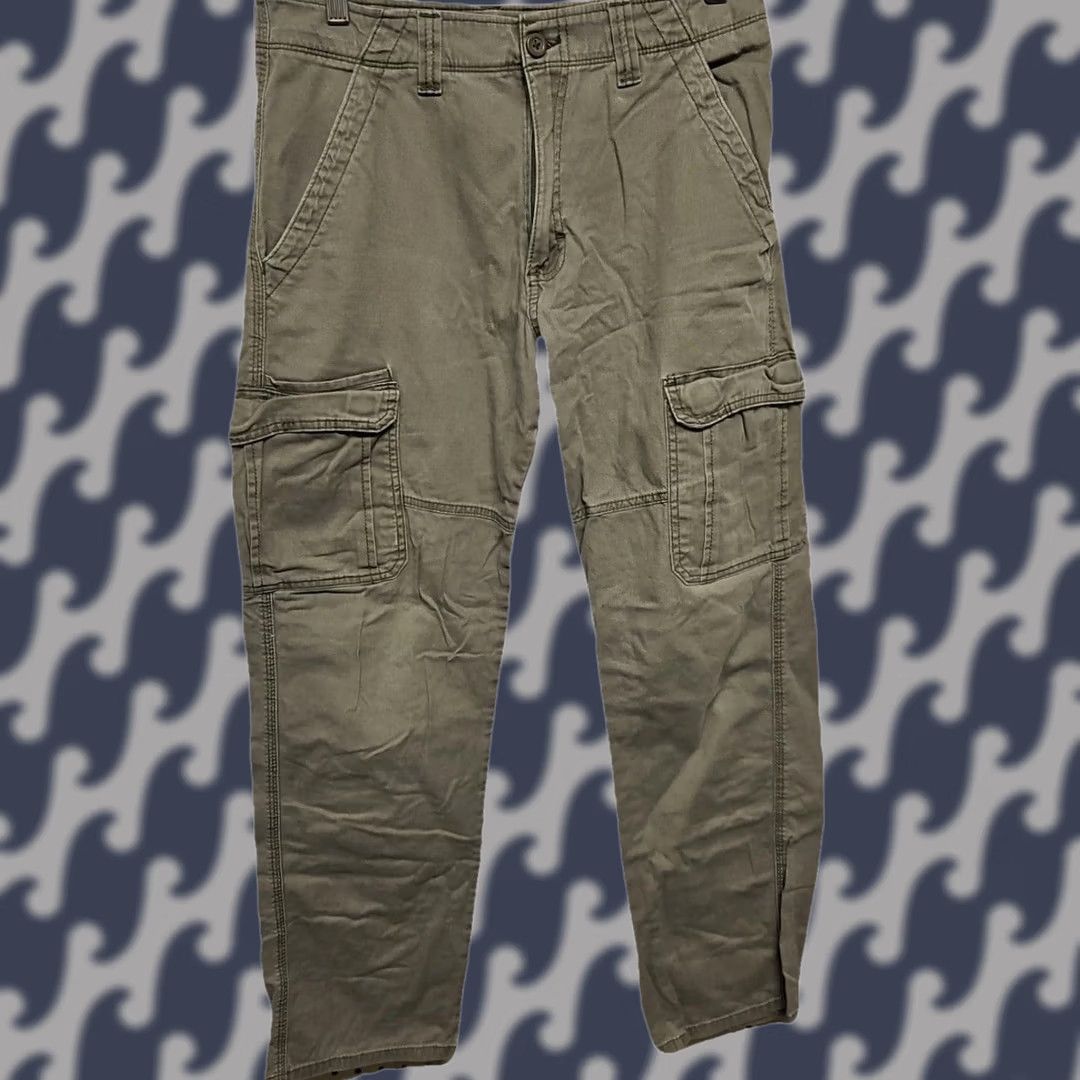 Wrangler Wrangler Relaxed Fit Cargo Pants Men 30x32 Beige Cotton Stretch Straight Leg Casual Utility Zip Button Front Size US 30 / EU 46 - 1 Thumbnail