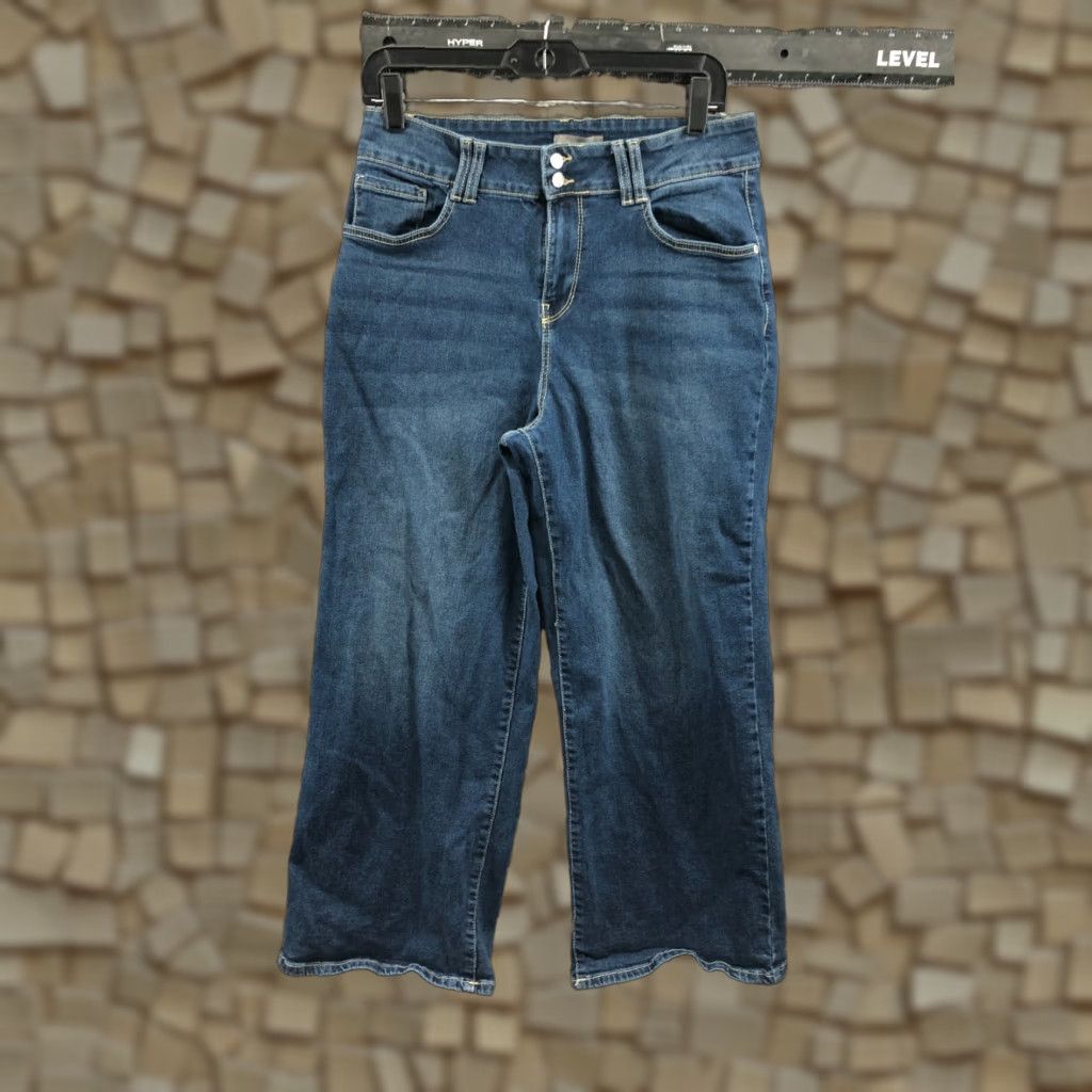 Vintage Falls Creek Jeans Womens Cropped Regular Blue Medium Wash 26 Inseam 5-Pocket Denim Cotton Belt Loops Zip Button Logo Vintage No Size 34" / US 12 / IT 48 - 1 Thumbnail