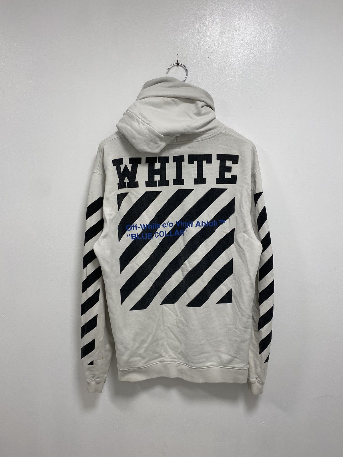 Blue collar off white fashion hoodie