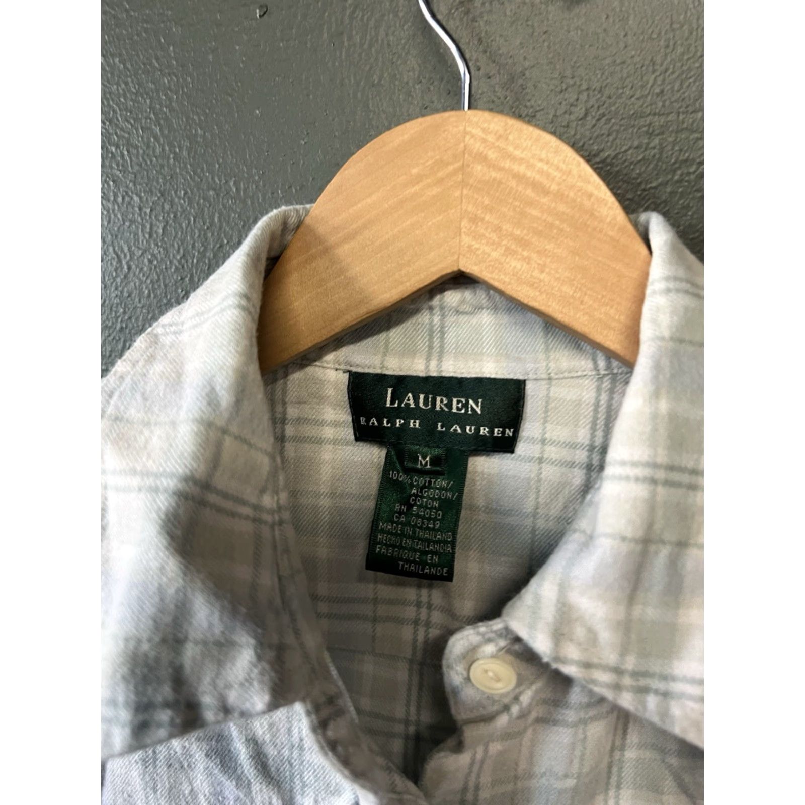 Ralph Lauren Lauren Ralph Lauren Womens Green Plaid Button-Up Long Sleeve Size M Size M / US 6-8 / IT 42-44 - 3 Thumbnail