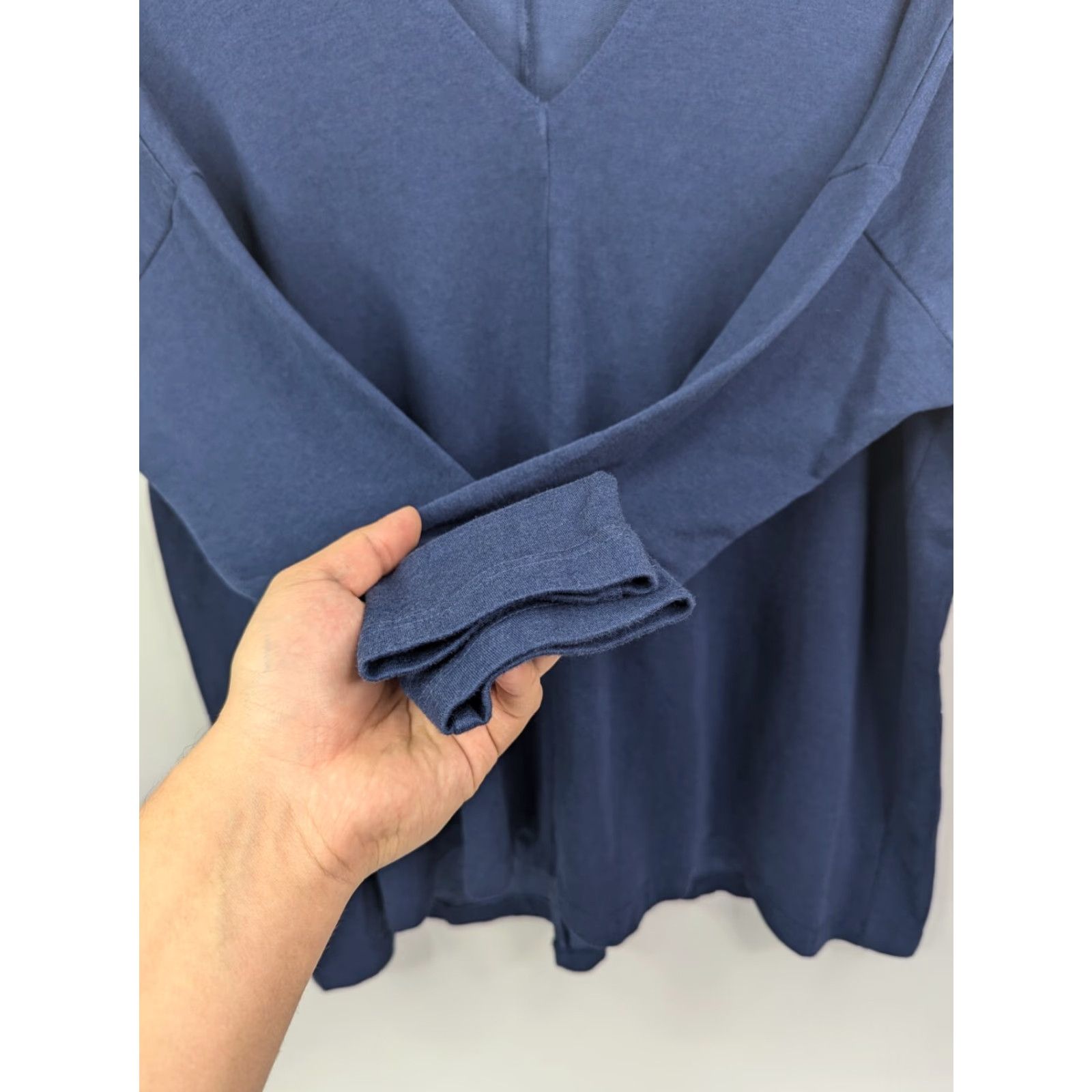 Vintage Bryn Walker Blue Bamboo Cotton Boxy Baxter Tunic Oversized Lagenlook Size Small Size S / US 4 / IT 40 - 2 Thumbnail