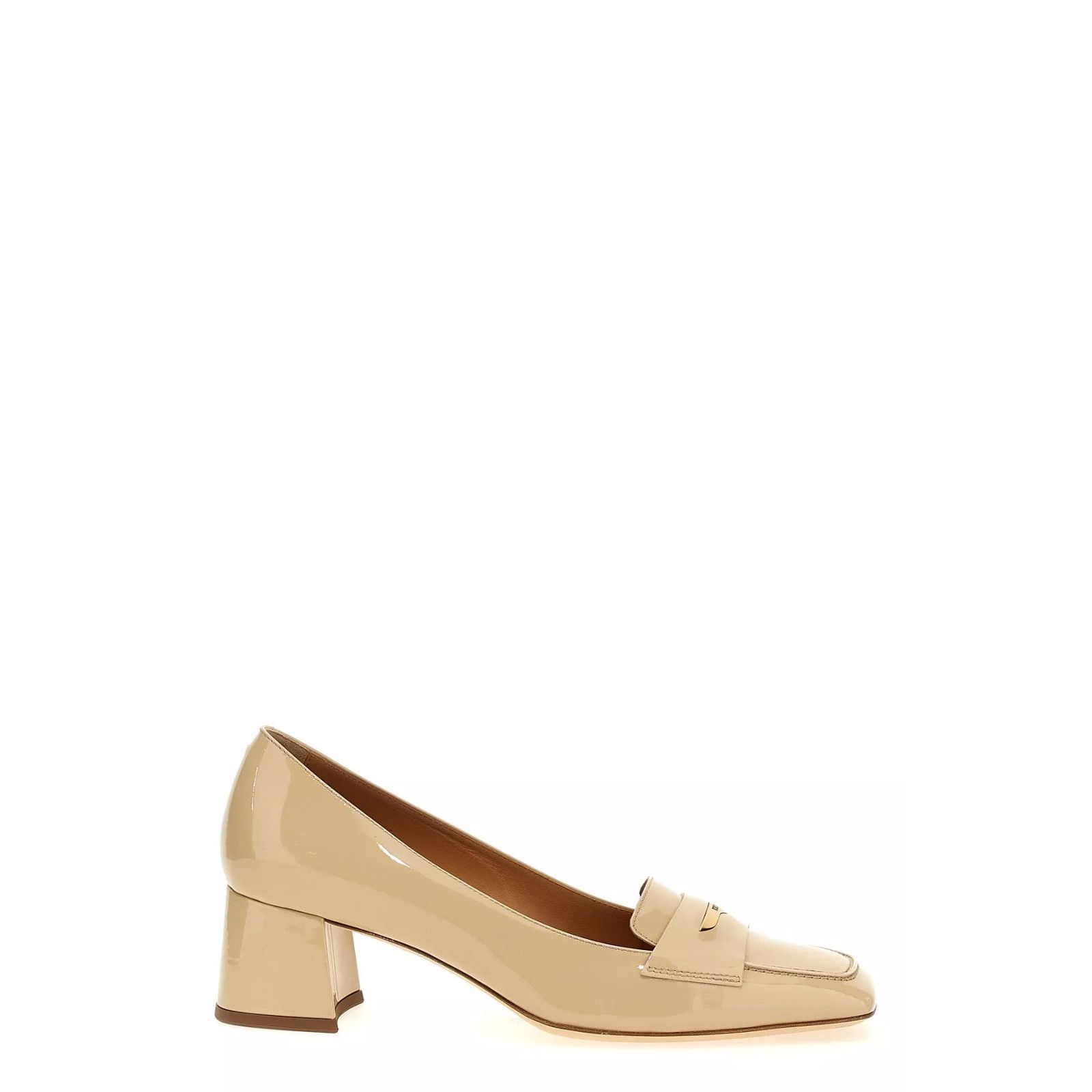TOD'S Patent Leather Beige 50mm Slip On Pumps New & Authenti