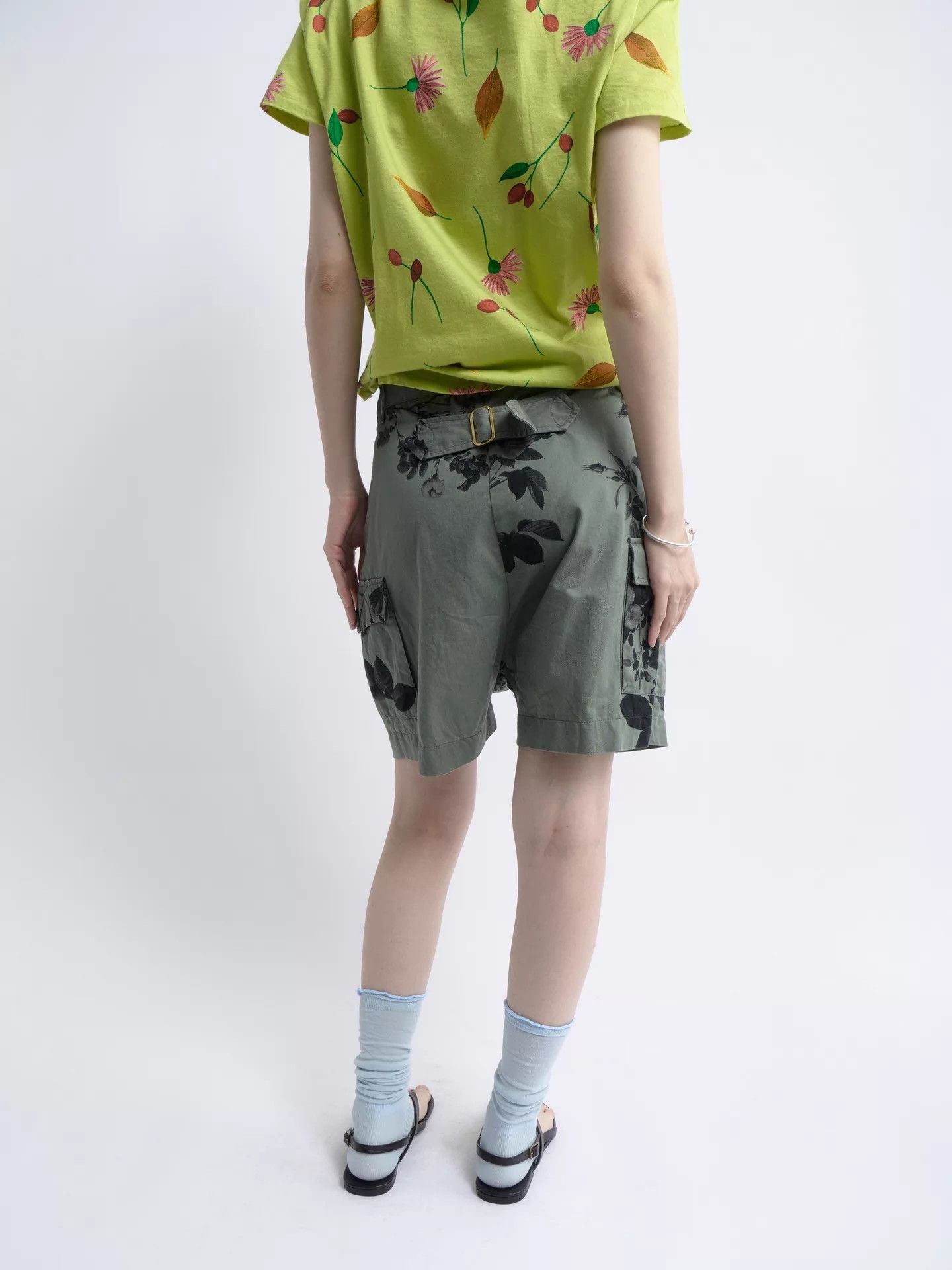 Vivienne Westwood VIVIENNE WESTWOOD Anglomania Gray-Green Black Rose Cargo Shorts Size 27" / US 4 / IT 40 - 5 Thumbnail