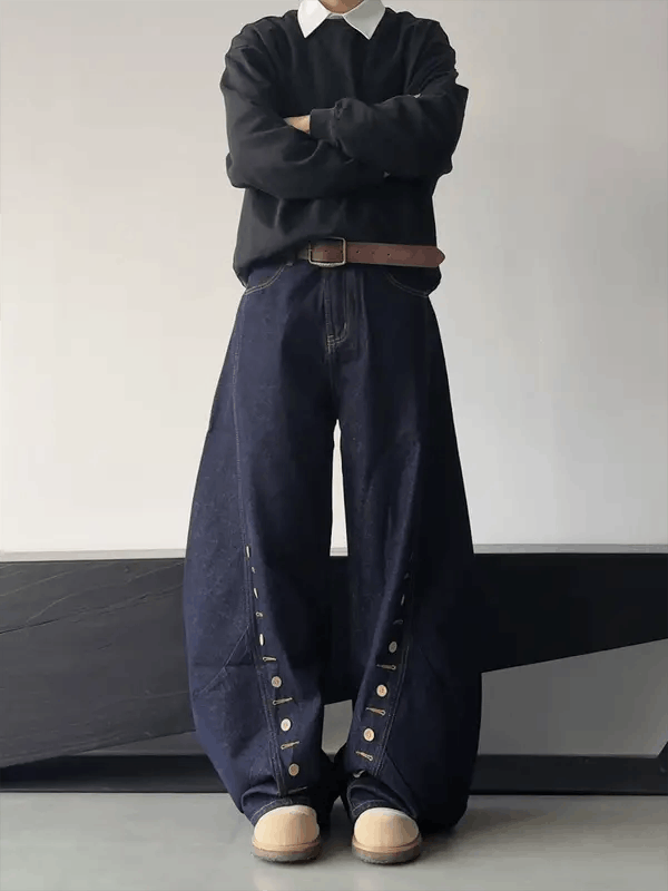 Jean Mitsuya x Miura Baggy Flare Jeans, Wide Leg Jeans Size US 33 - 8 Thumbnail