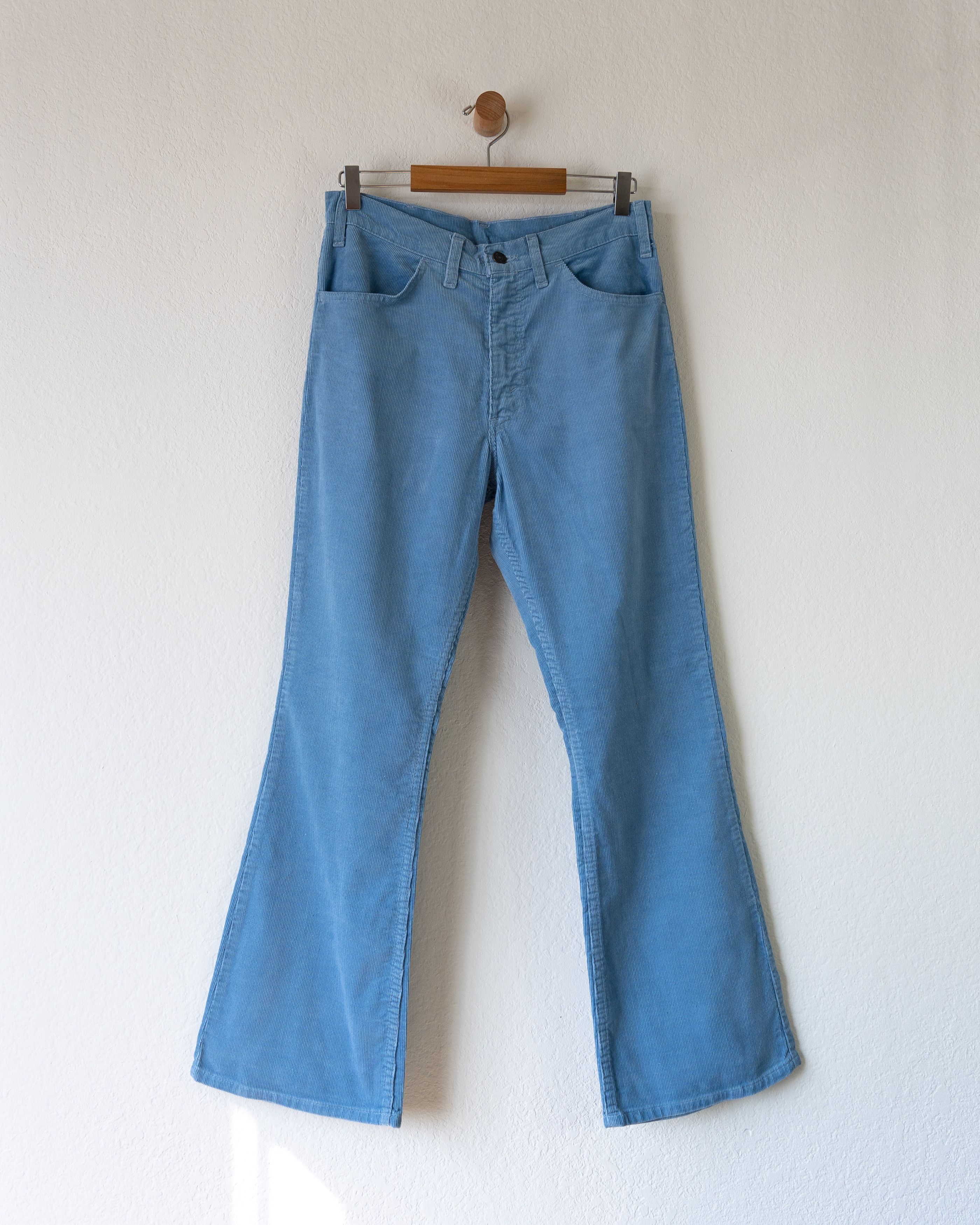 image of 70's Vintage Levis 646 Corduroy Bell Bottom Flare Pants in Blue, Men's (Size 30)