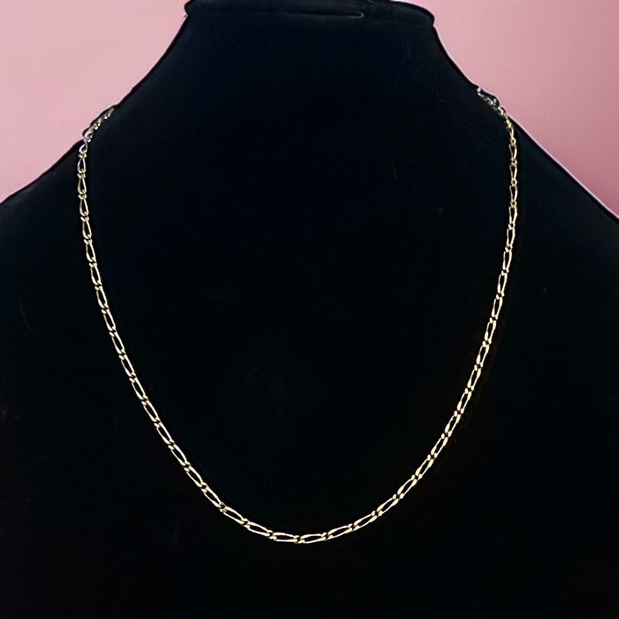 Vintage Vintage gold tone figaro chain necklace Size ONE SIZE - 1 Thumbnail