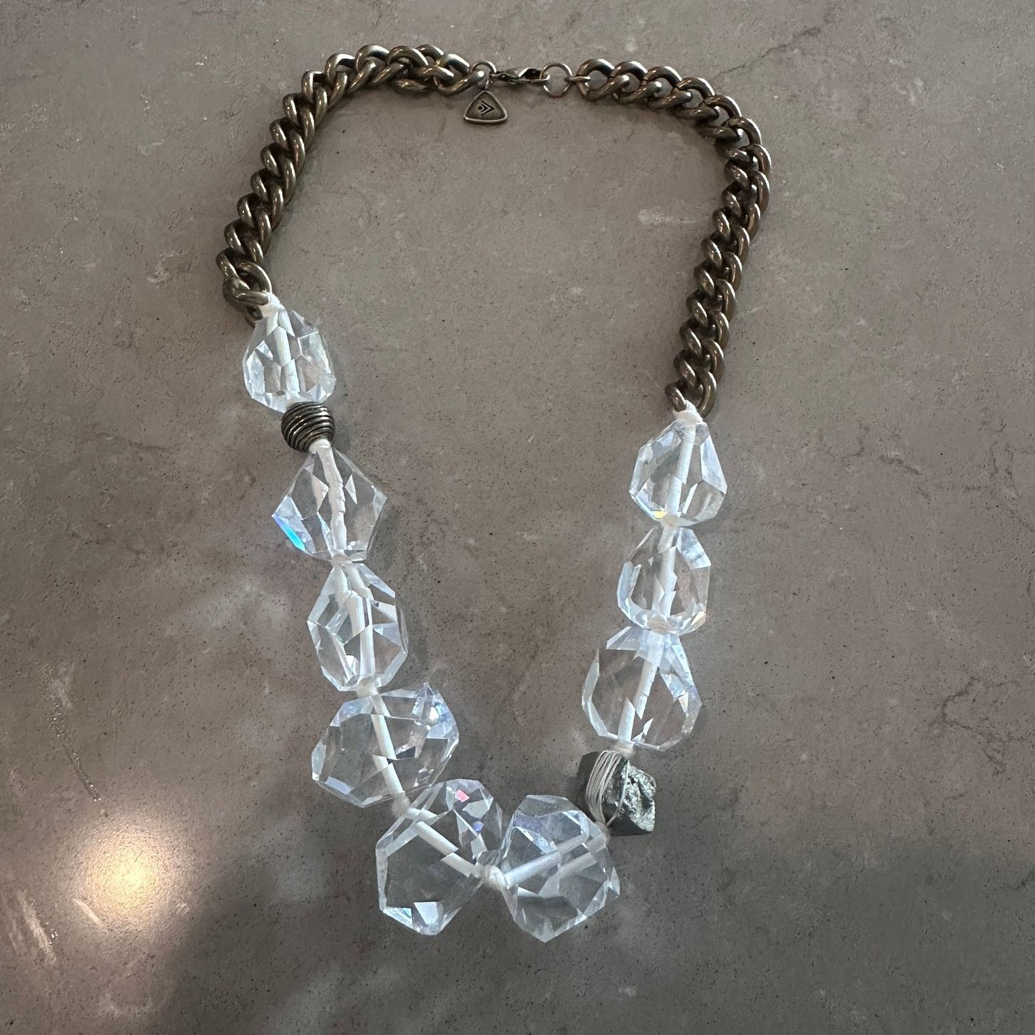 Other Silpada Crystal Bead Brass Chain Necklace with Pyrite Size ONE SIZE - 3 Thumbnail