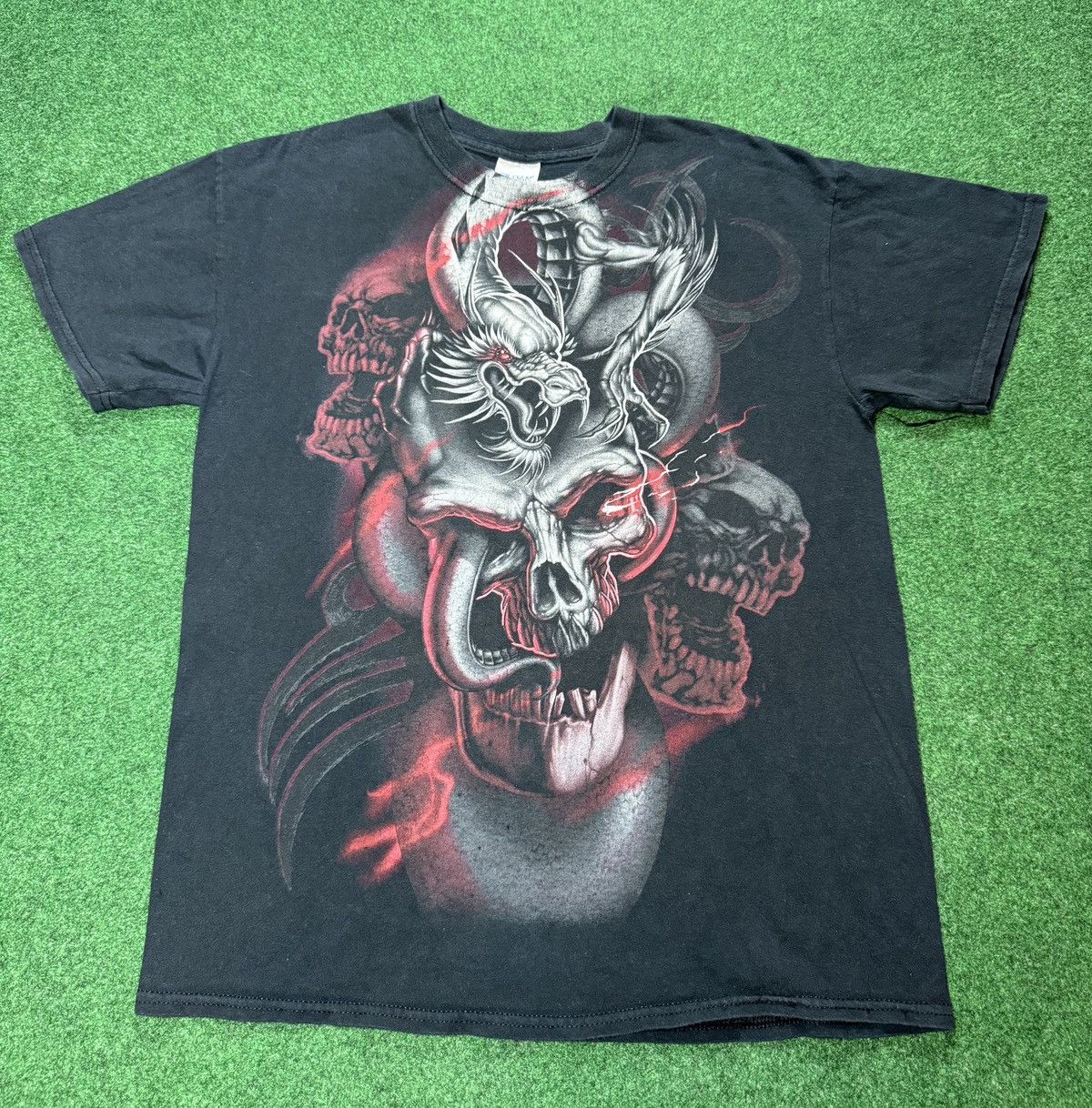 JNCO × Vintage Y2K Black Dragon Skull Jnco Jesse Pinkman Medium T Shirt Size US M / EU 48-50 / 2 - 1 Thumbnail