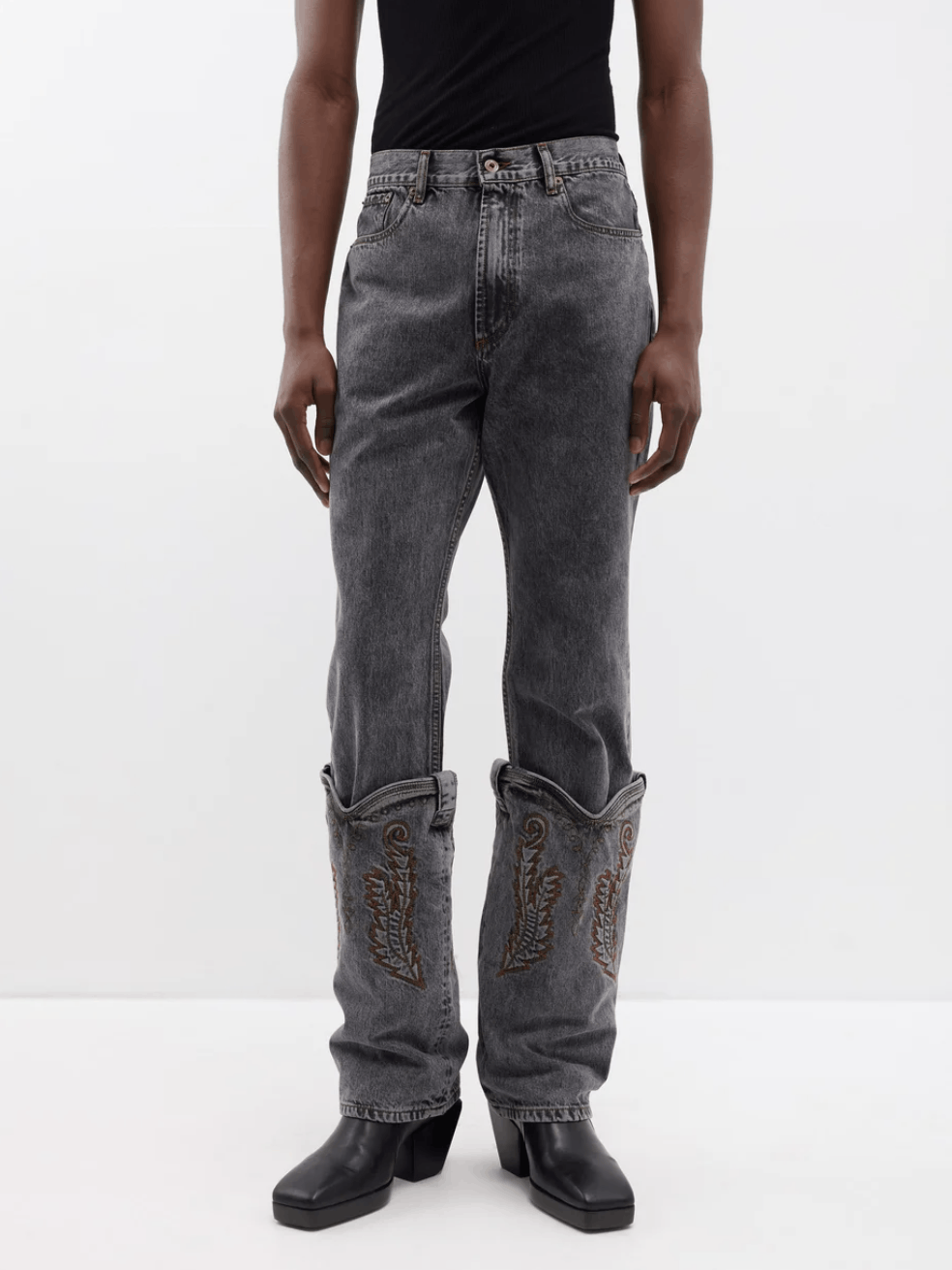 Y/Project Evergreen Cowboy Cuff Denim Jeans | Grailed