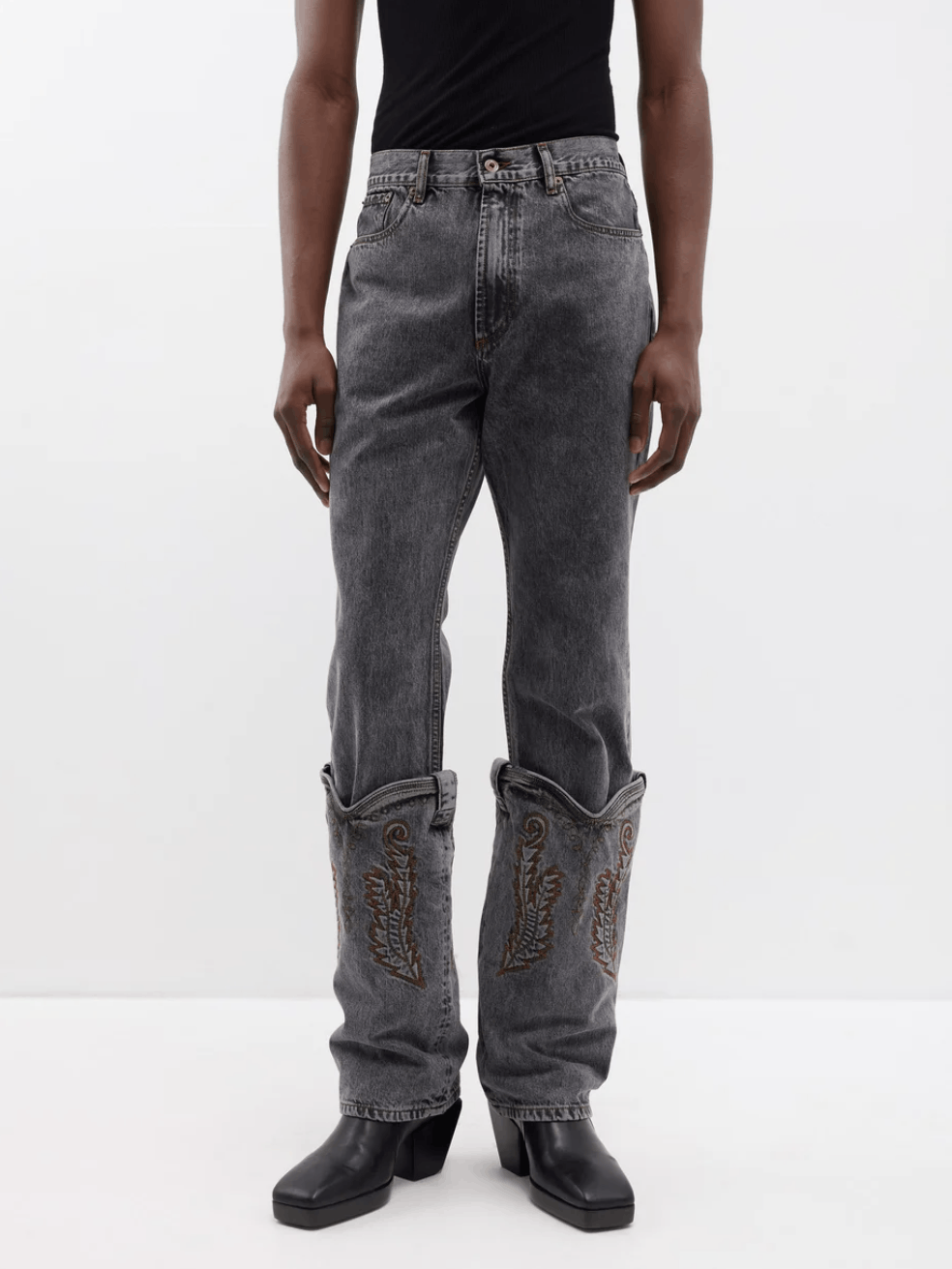 Y/Project Evergreen Cowboy Cuff Denim Jeans Size US 32 / EU 48 - 4 Thumbnail