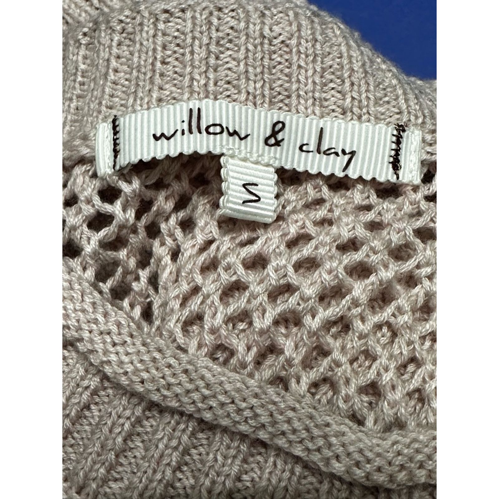 Other Willow & Clay Open Knit Sweater Cut-Out Shoulder Pink W S Size S / US 4 / IT 40 - 8 Thumbnail