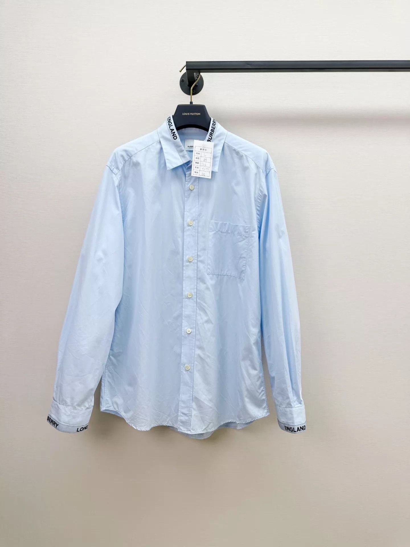 Burberry Burberry Light Blue Embroidered Shirt L (2x Worn, New) Size L / US 10 / IT 46 - 1 Thumbnail