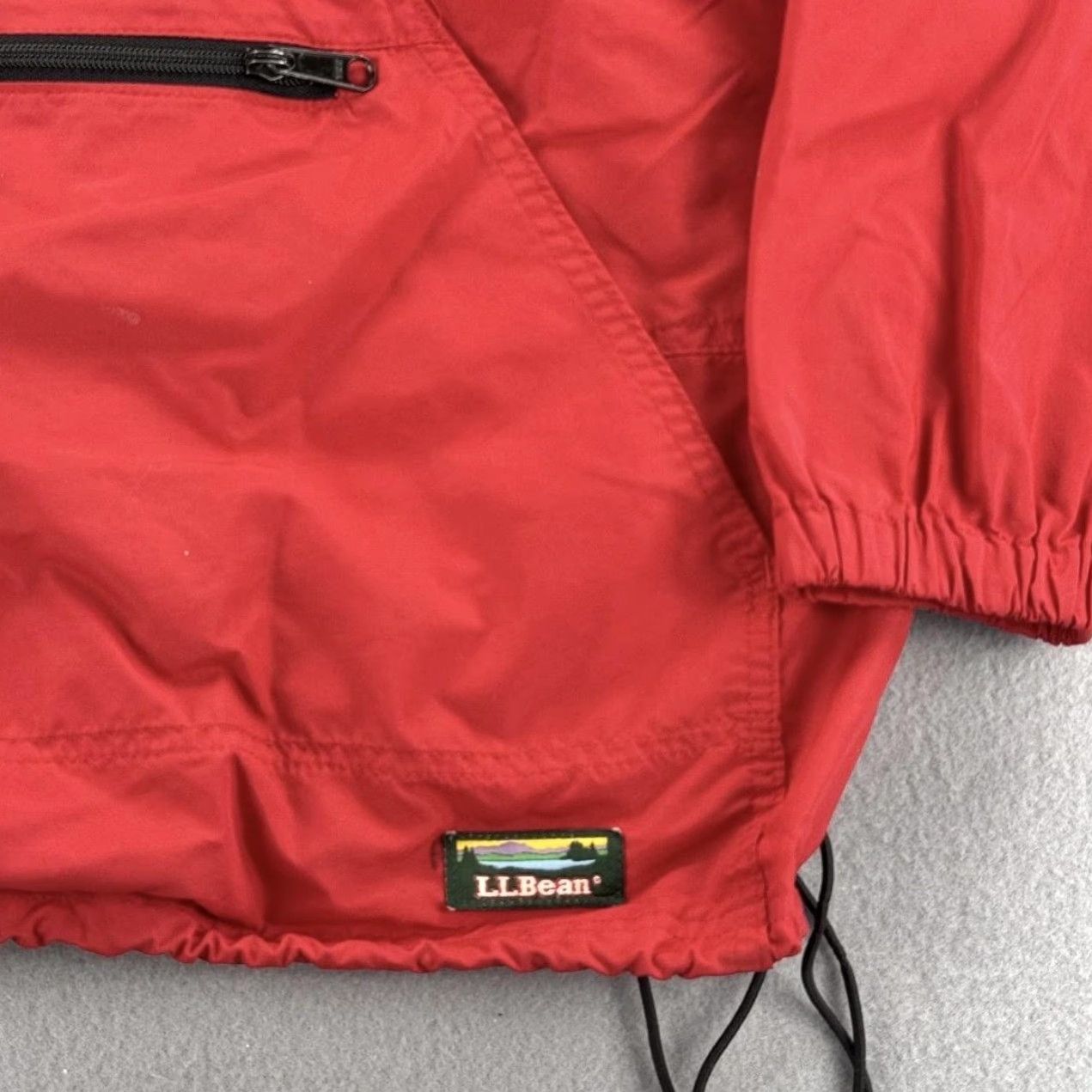 Vintage Vintage L.L. Bean Jacket Womens L Red Nylon Anorak 1/2 Zip Hooded Pullover Jacket, Casual, Travel, Outdoor, 90s, Vintage Boys? Size L / US 10 / IT 46 - 2 Thumbnail