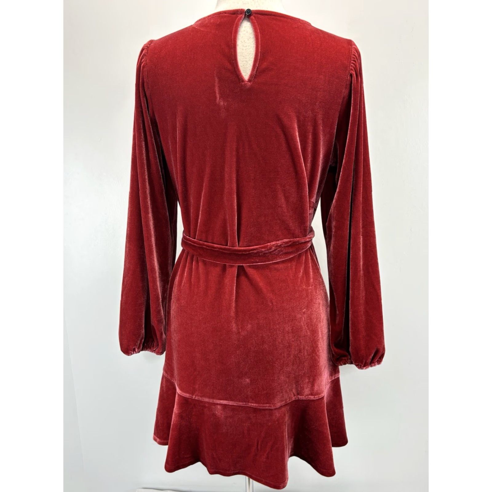 J.Crew J. Crew Factory Velvet Mini Dress Women M Red Tie Waist Holiday Cocktail Party Women M Velvet Tie Waist Holiday 90s? Size M / US 6-8 / IT 42-44 - 3 Thumbnail