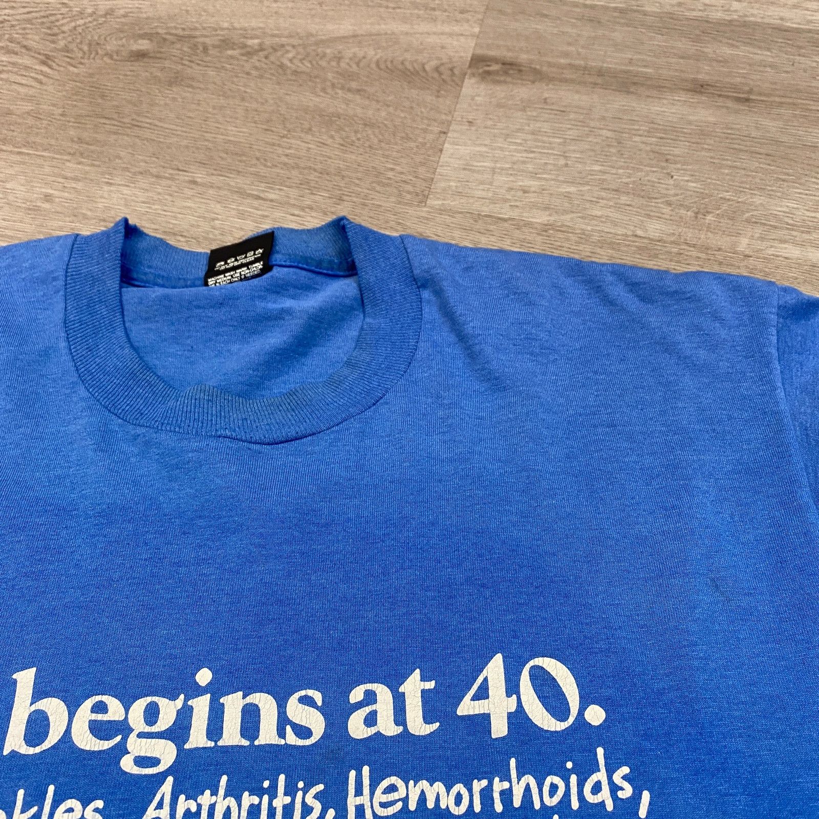 Vintage VTG 90s Life Begins at 40 Single Stitch Funny Shirt XL Humor Size US XL / EU 56 / 4 - 12 Thumbnail