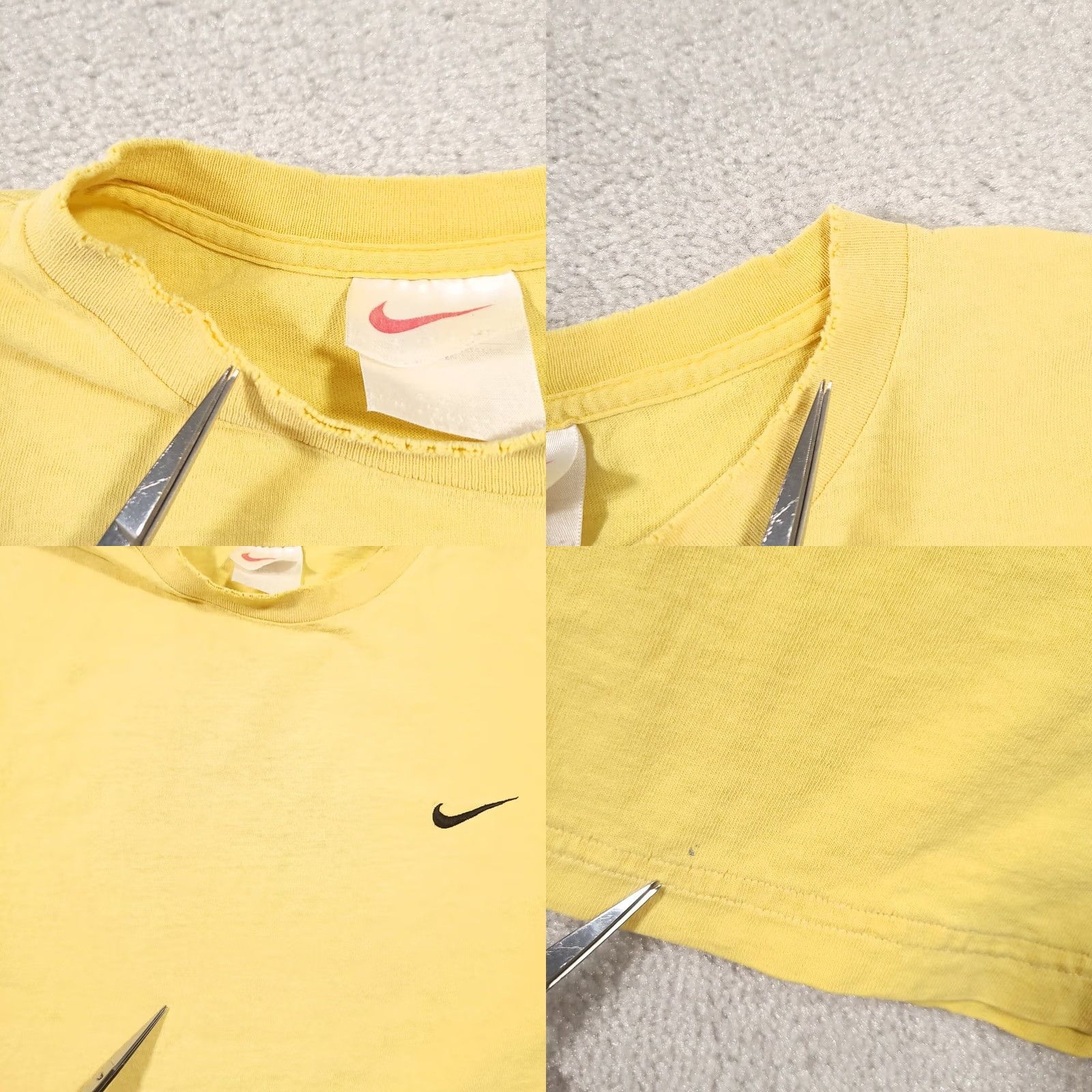 Nike VINTAGE Nike Shirt Mens XL Yellow Swoosh Short Sleeve Crewneck Faded Grunge Size US XL / EU 56 / 4 - 8 Thumbnail