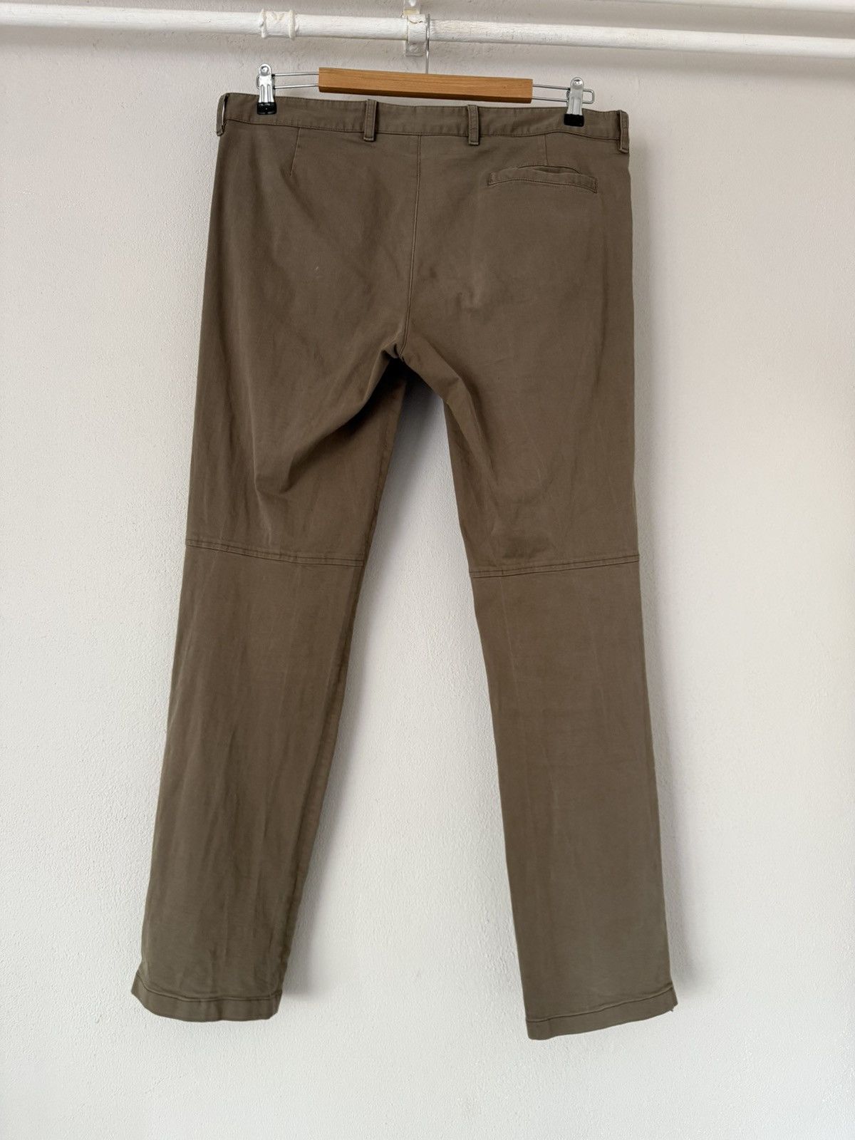 Prada Brown Cotton Zip Pants with Red Tab Detail Size US 38 / EU 54 - 6 Thumbnail